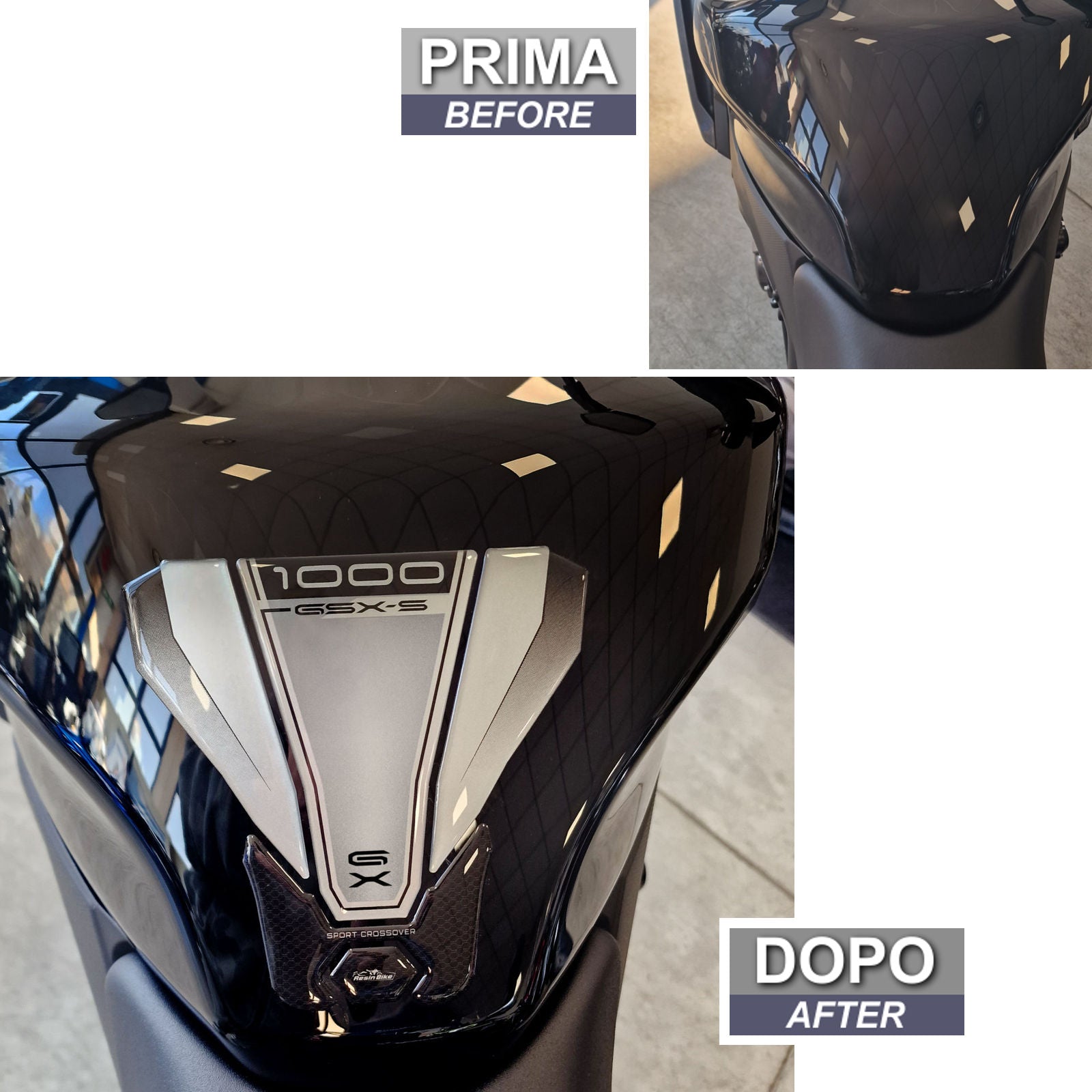 Resin Bike 3D Motorcycle Stickers - Tank Pad | Suzuki GSX-S1000 GX 2024>2026 -   Pyramid Motorcycle Accessories