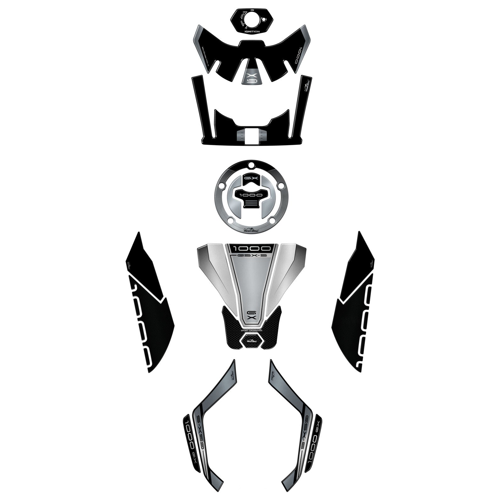 Resin Bike 3D Motorcycle Stickers - Full Kit | Suzuki GSX-S1000 GX 2024>2026 -   Pyramid Motorcycle Accessories
