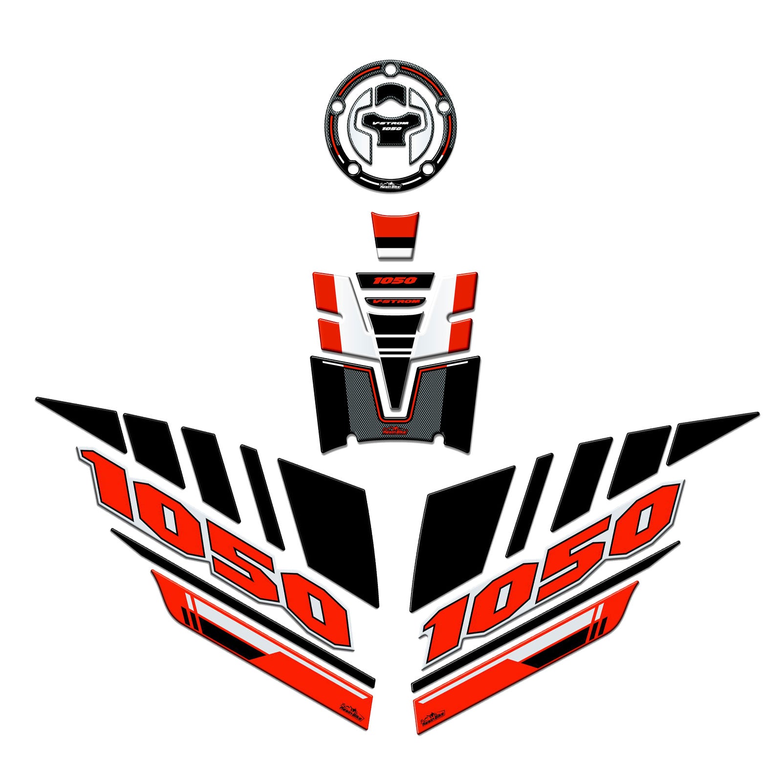 Resin Bike 3D Motorcycle Stickers - Basic Kit | Suzuki V-Strom 1050 / 1050XT 2020>2023 RB-1000701100008 -   Pyramid Motorcycle Accessories