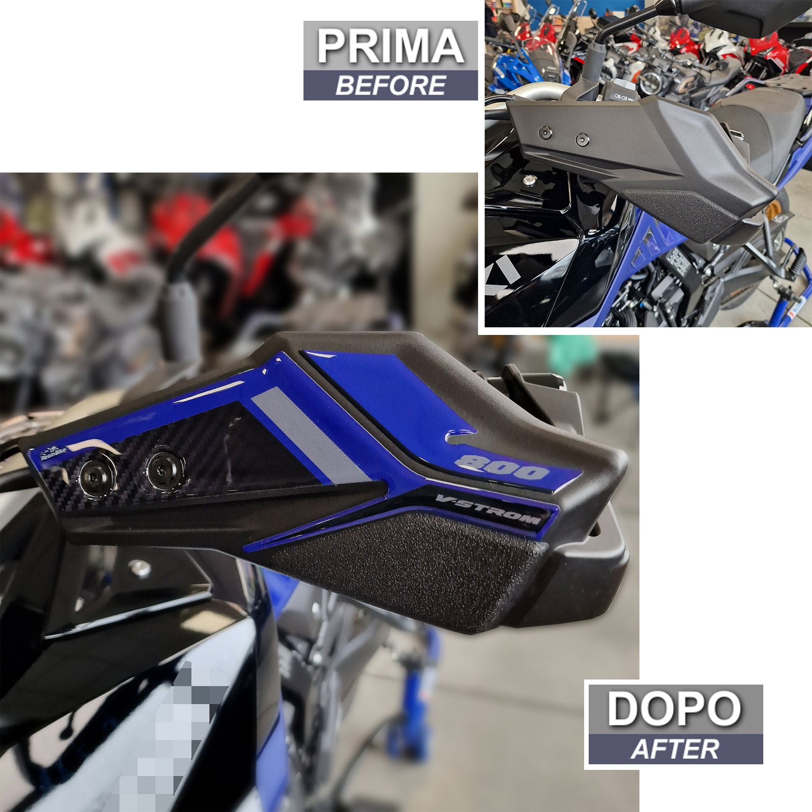 Resin Bike 3D Motorcycle Stickers - Handguards | Suzuki V-Strom 800DE 2023>2024 RB-1000702300001 -   Pyramid Motorcycle Accessories