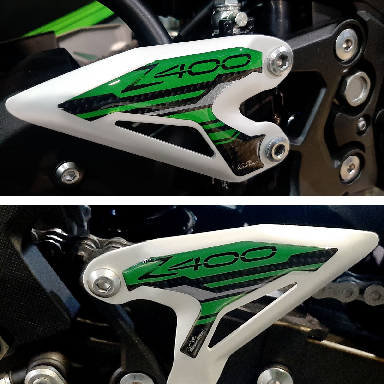 Resin Bike 3D Motorcycle Stickers - Full Kit | Kawasaki Z 400 2019>2023 -   Pyramid Motorcycle Accessories
