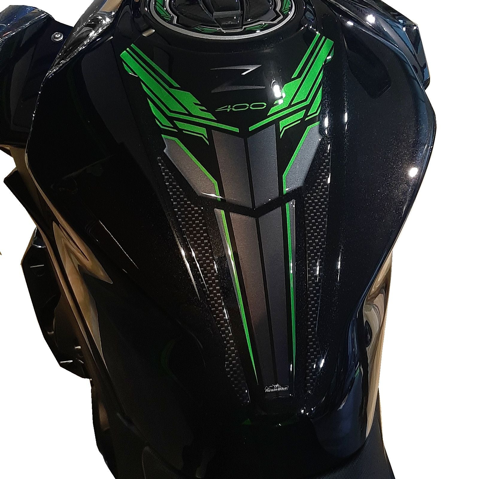 Resin Bike 3D Motorcycle Stickers - Full Kit | Kawasaki Z 400 2019>2023 -   Pyramid Motorcycle Accessories