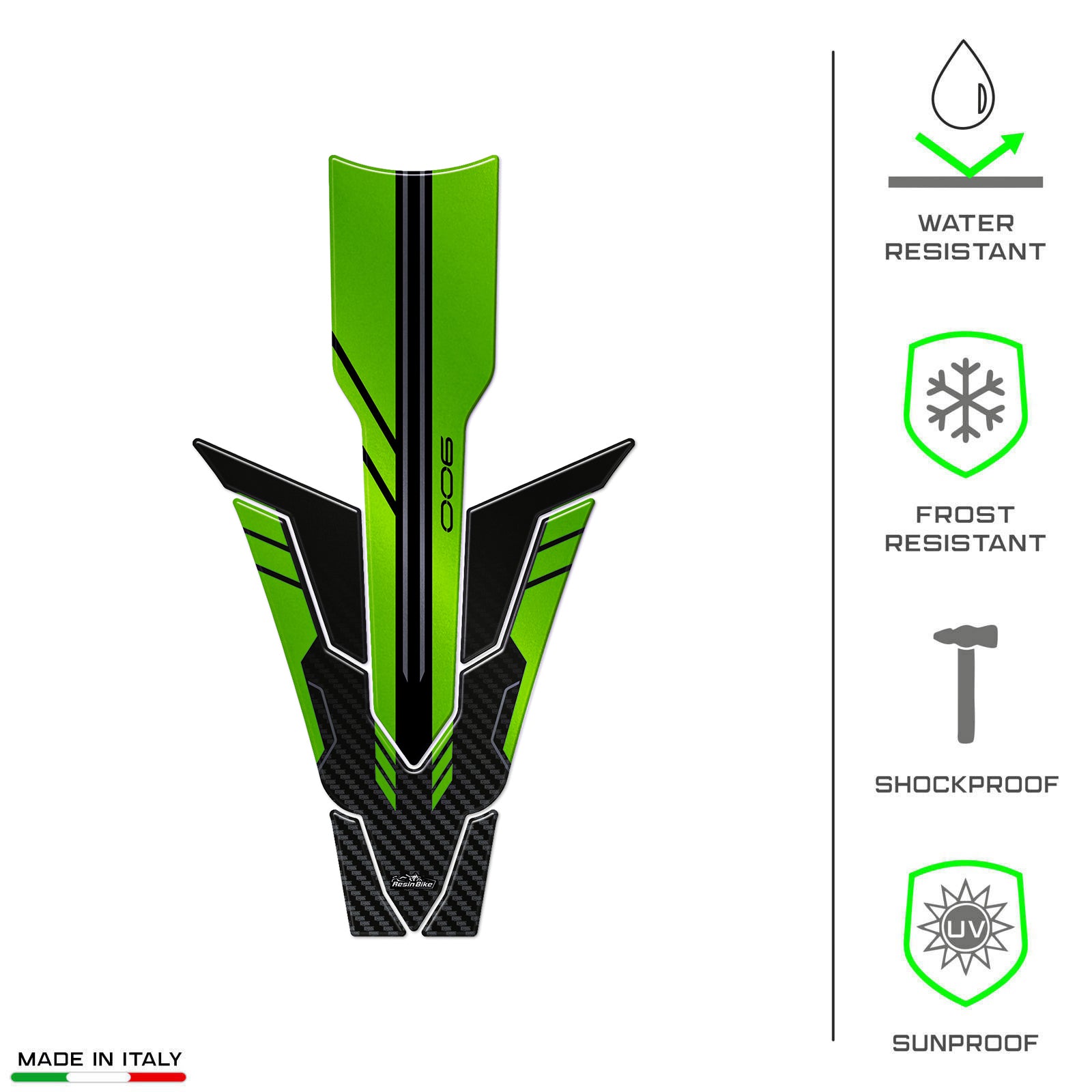 Resin Bike 3D Motorcycle Stickers - Tank Pad | Kawasaki Z 900 2021>2024 -   Pyramid Motorcycle Accessories