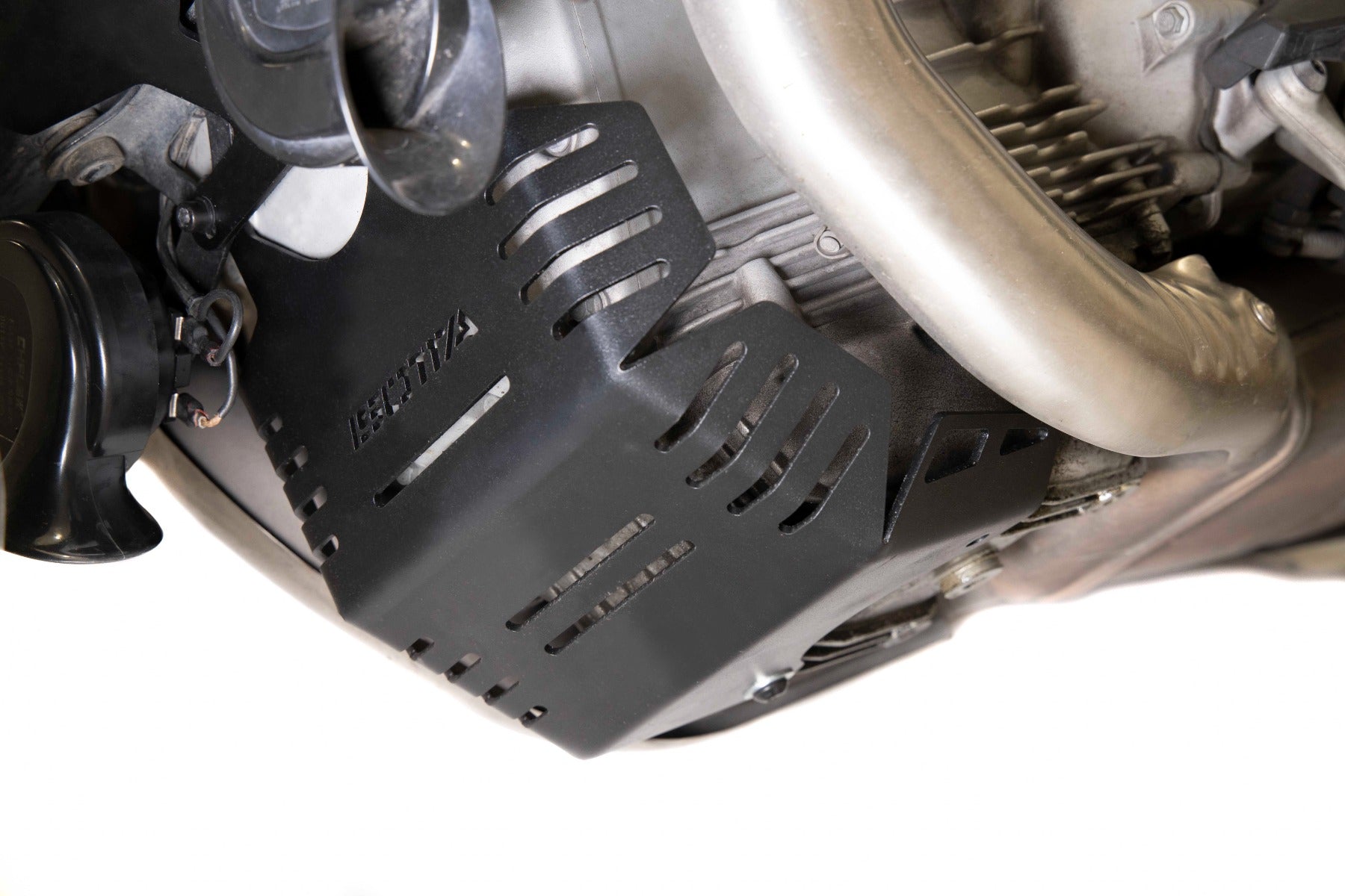 Isotta Engine Guard Bash Plate | Black | Moto Guzzi V100 Mandello S 2023>2024 -   Pyramid Motorcycle Accessories