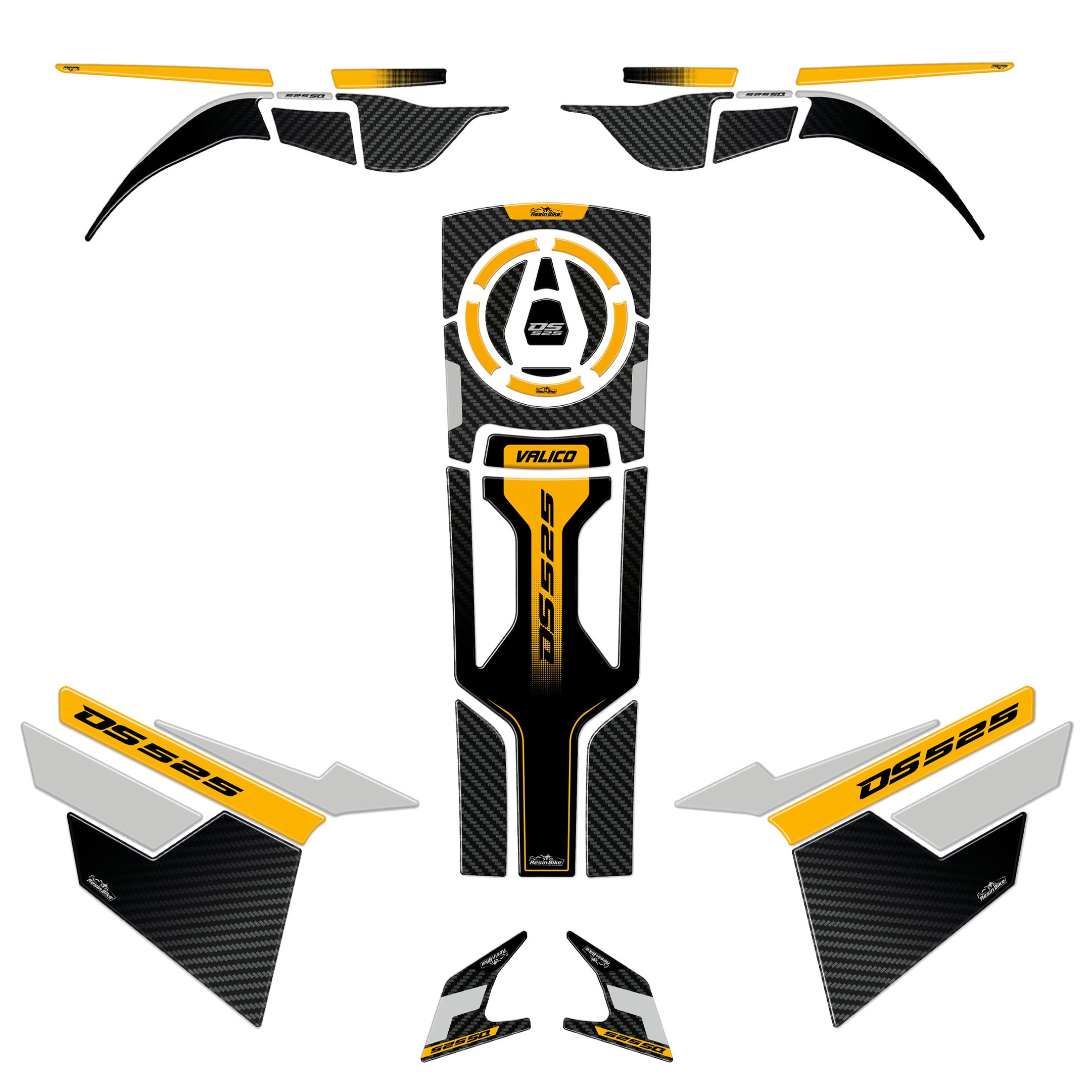 Resin Bike 3D Motorcycle Stickers - Tank Kit | Voge DS525X 2023>2025 -   Pyramid Motorcycle Accessories