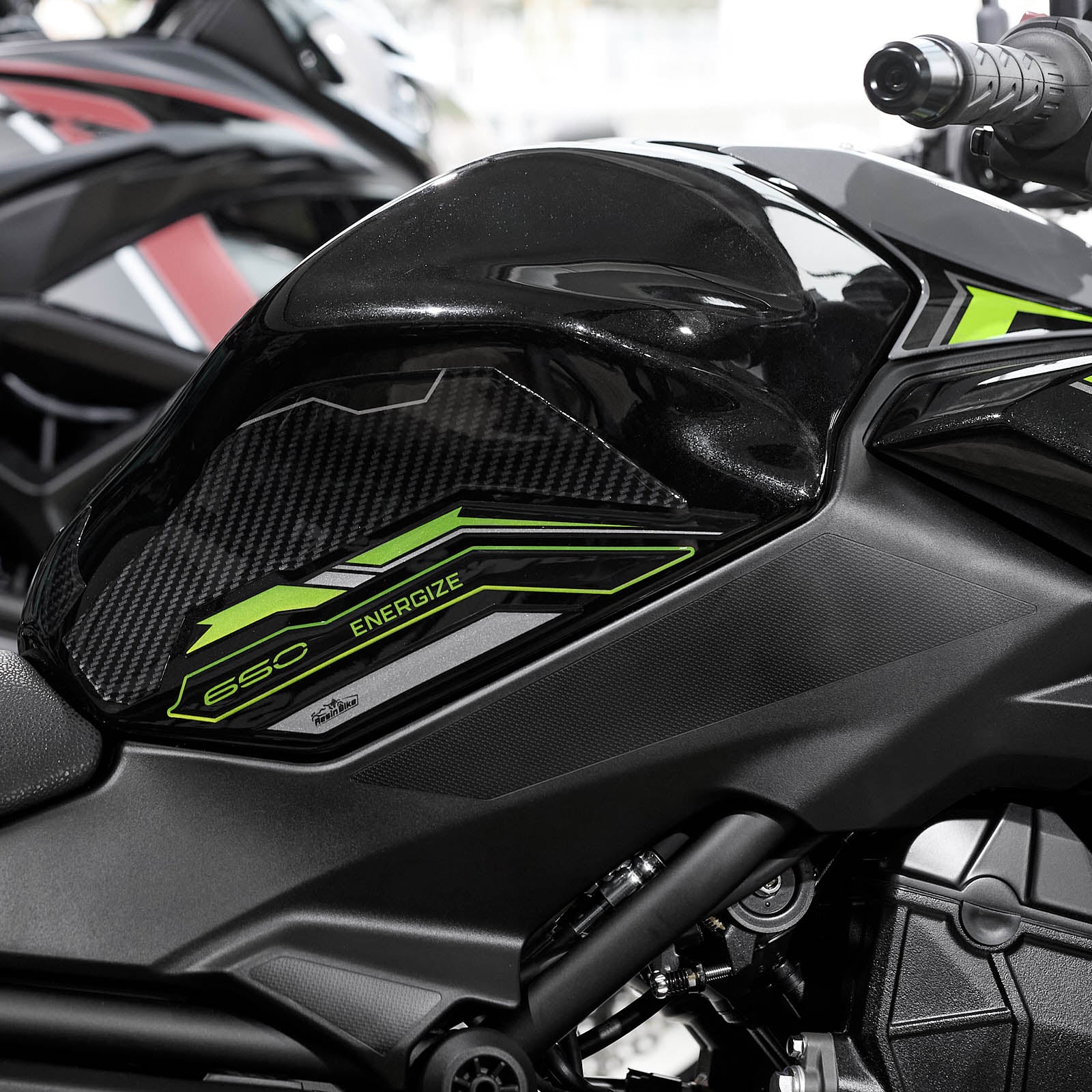 Resin Bike 3D Motorcycle Stickers - Tank Sides | Kawasaki Z 650 2020>2024 -   Pyramid Motorcycle Accessories