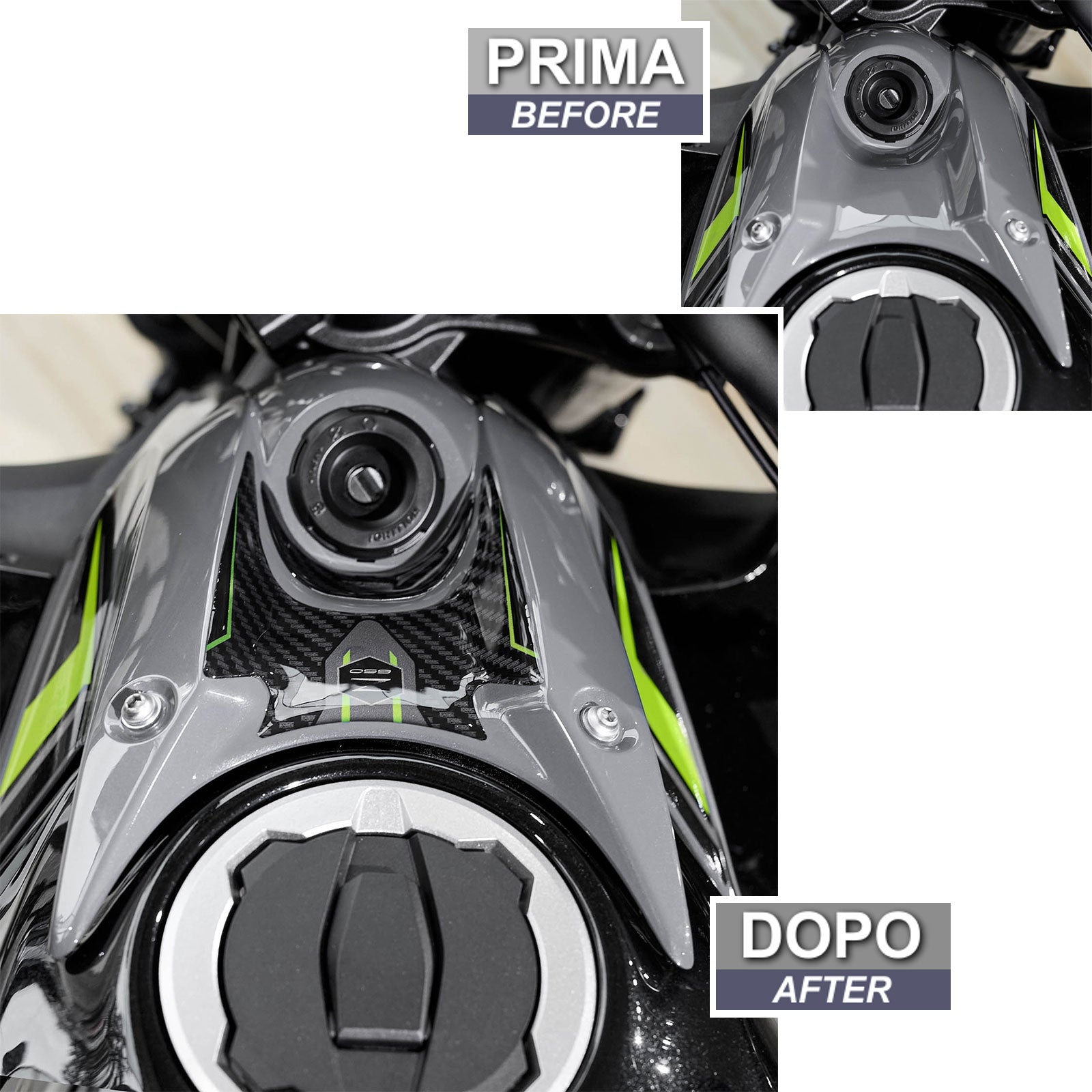 Resin Bike 3D Motorcycle Stickers - Key Area | Kawasaki Z 650 2020>2024 -   Pyramid Motorcycle Accessories