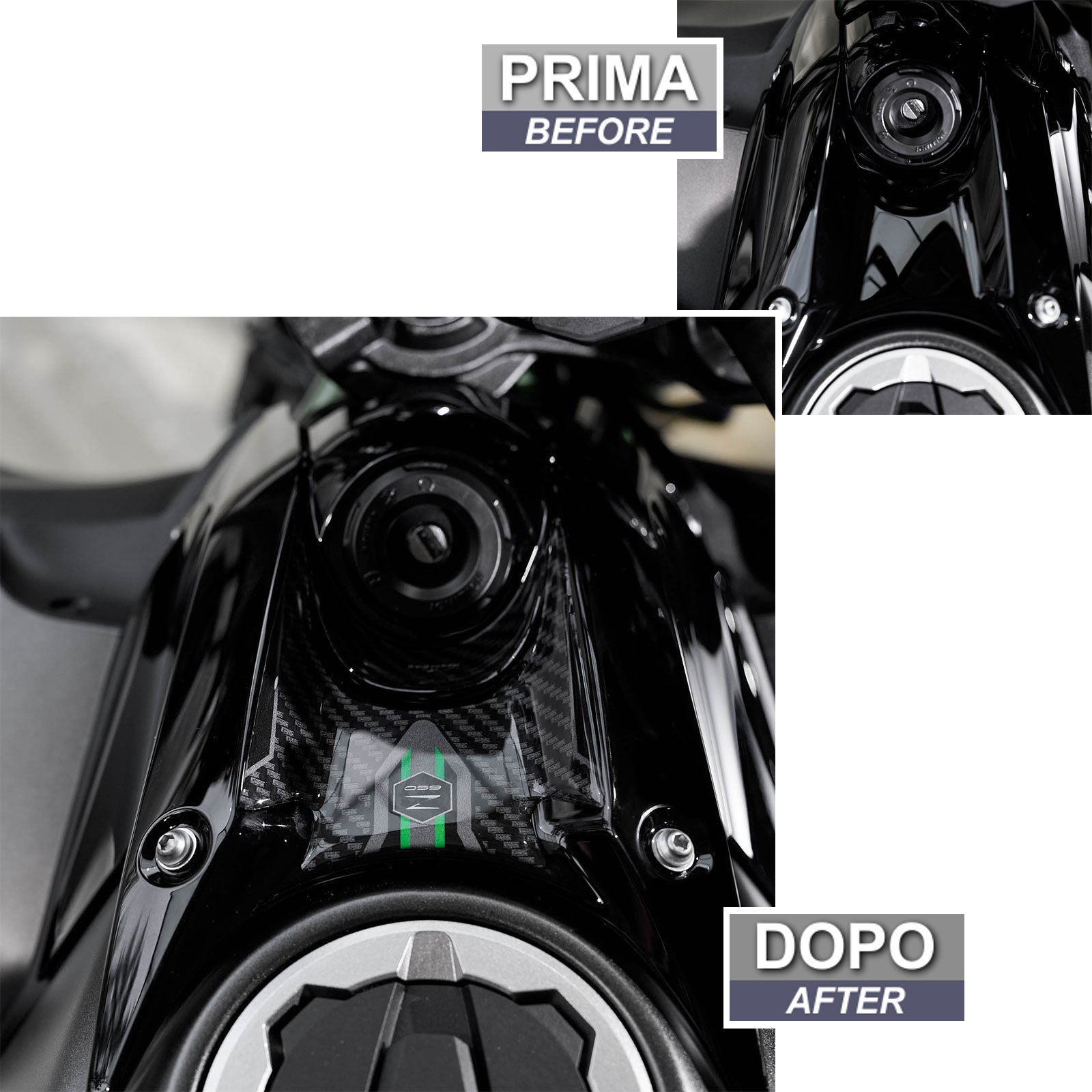 Resin Bike 3D Motorcycle Stickers - Key Area | Kawasaki Z 650 2020>2025 -   Pyramid Motorcycle Accessories