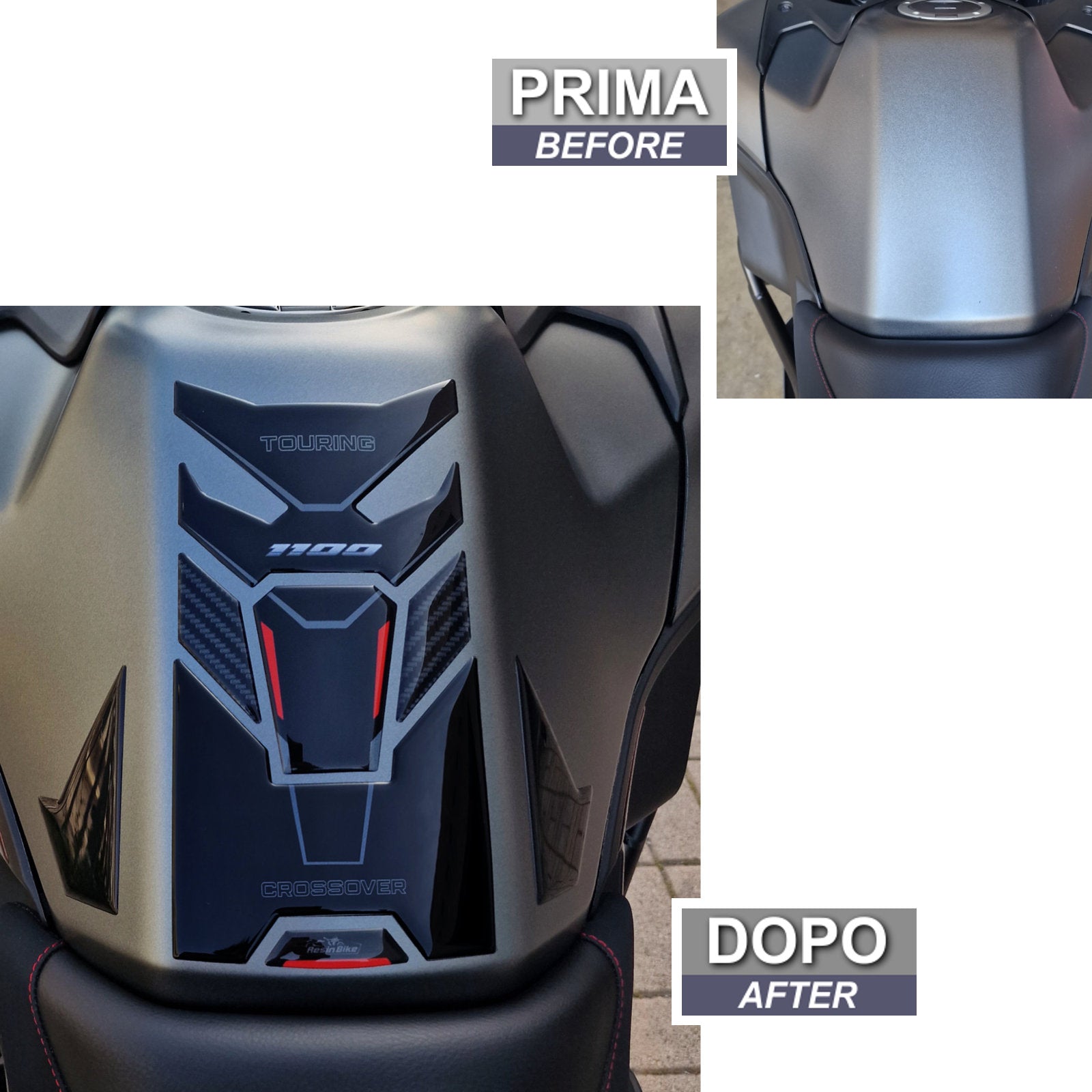 Resin Bike 3D Motorcycle Stickers - Tank Pad | Honda NT1100 2020>2025 -   Pyramid Motorcycle Accessories