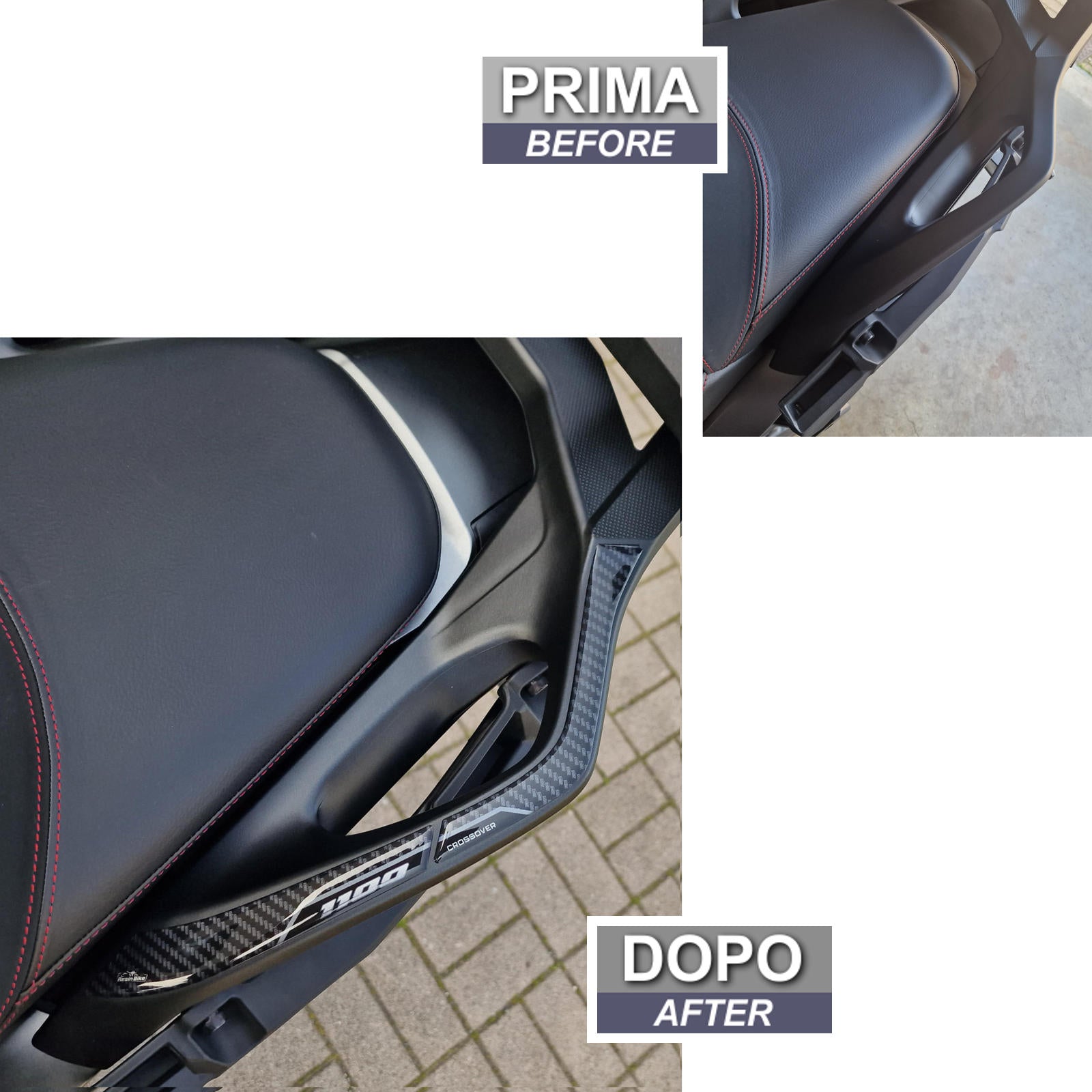 Resin Bike 3D Motorcycle Stickers - Passenger Handles | Honda NT 1100 2020>2024 RB-1000710400007 -   Pyramid Motorcycle Accessories