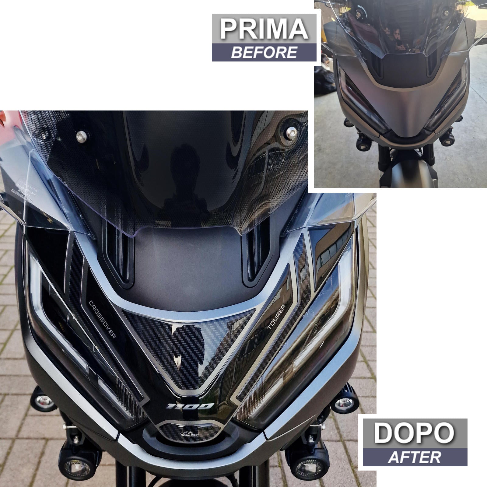 Resin Bike 3D Motorcycle Stickers - Windshield | Honda NT 1100 2020>2024 -   Pyramid Motorcycle Accessories