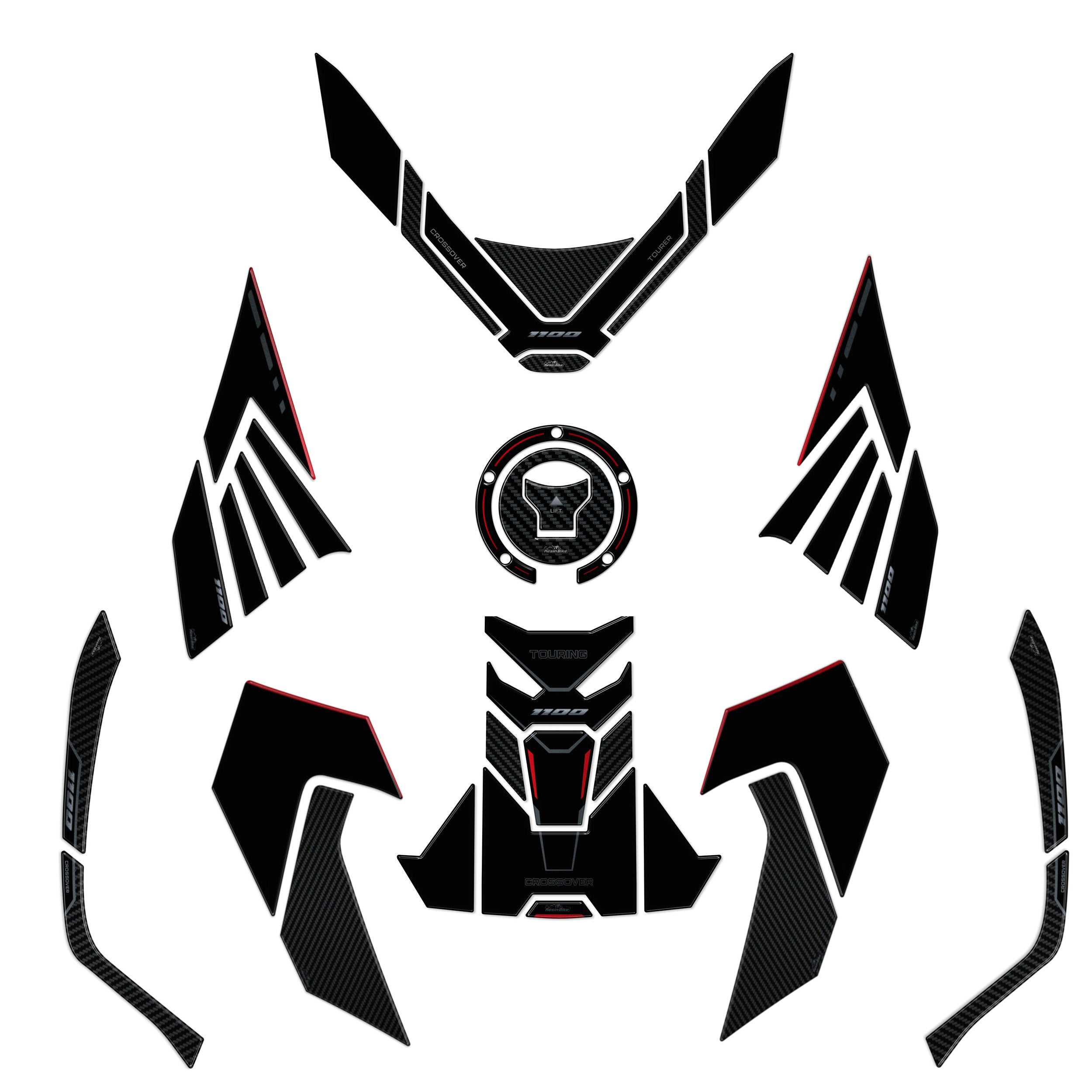 Resin Bike 3D Motorcycle Stickers - Full Kit | Honda NT 1100 2020>2024 -   Pyramid Motorcycle Accessories