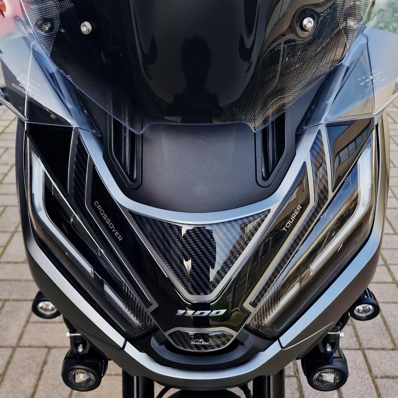 Resin Bike Motorbike 3D Stickers Compatible with Honda NT 1100 2020-2024. Bike Rear Passenger Handles Protector from Impact and Scratches. Sticker 3D Resin Gadget Moto