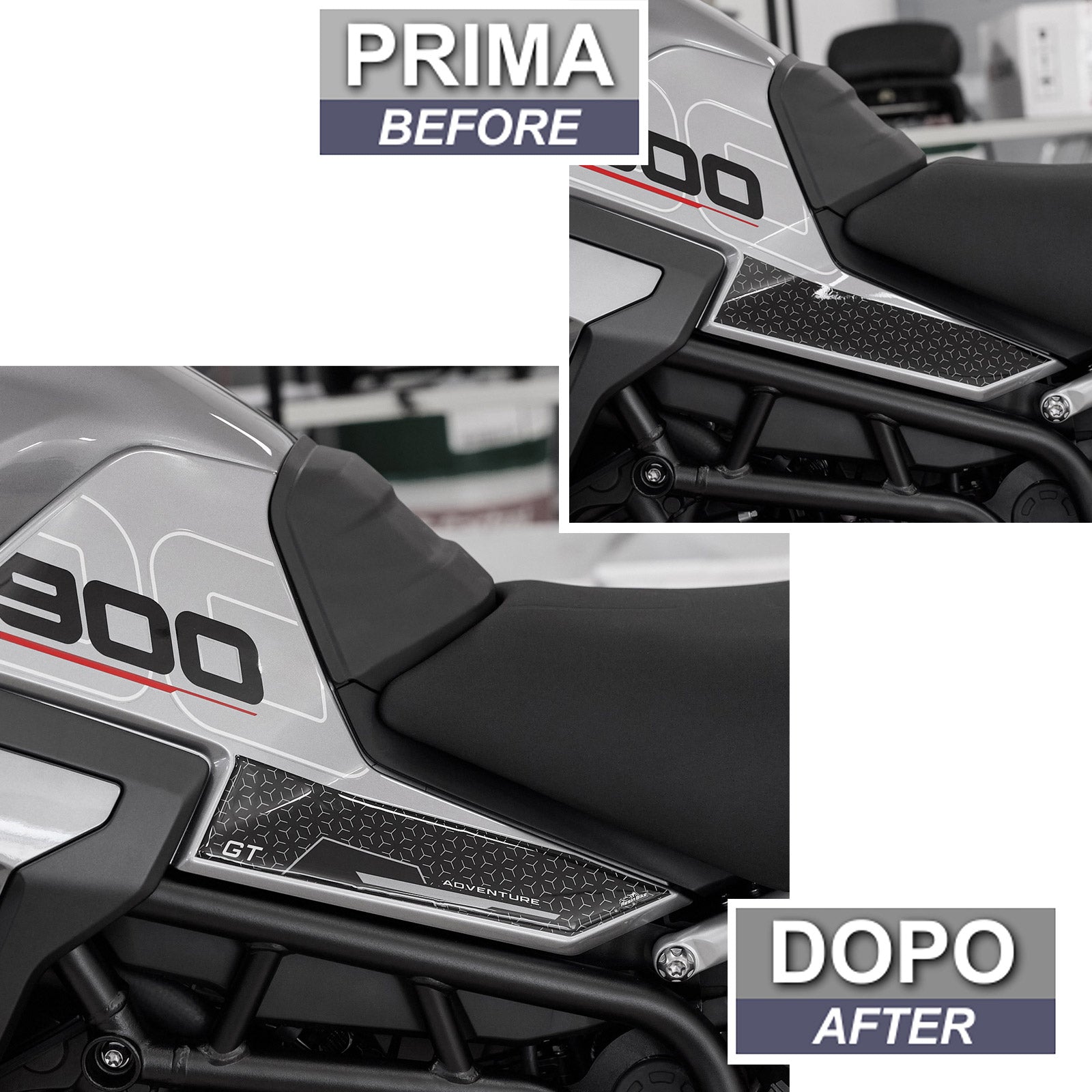 Resin Bike 3D Motorcycle Stickers - Tank Sides | Triumph Tiger 900 GT / GT Pro 2024>2025 -   Pyramid Motorcycle Accessories