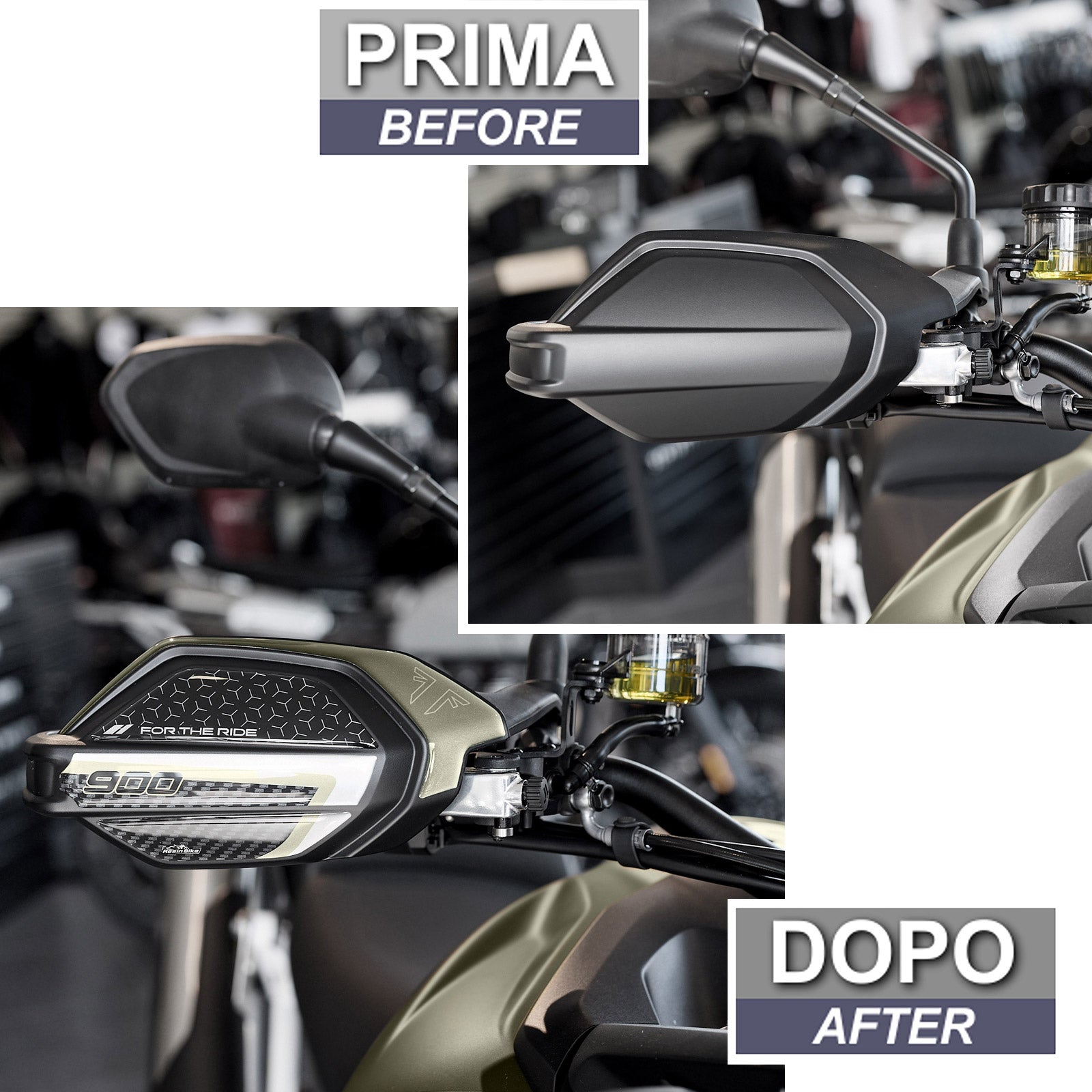 Resin Bike 3D Motorcycle Stickers - Handguards | Triumph Tiger 900 Rally Pro 2024>2025 -   Pyramid Motorcycle Accessories
