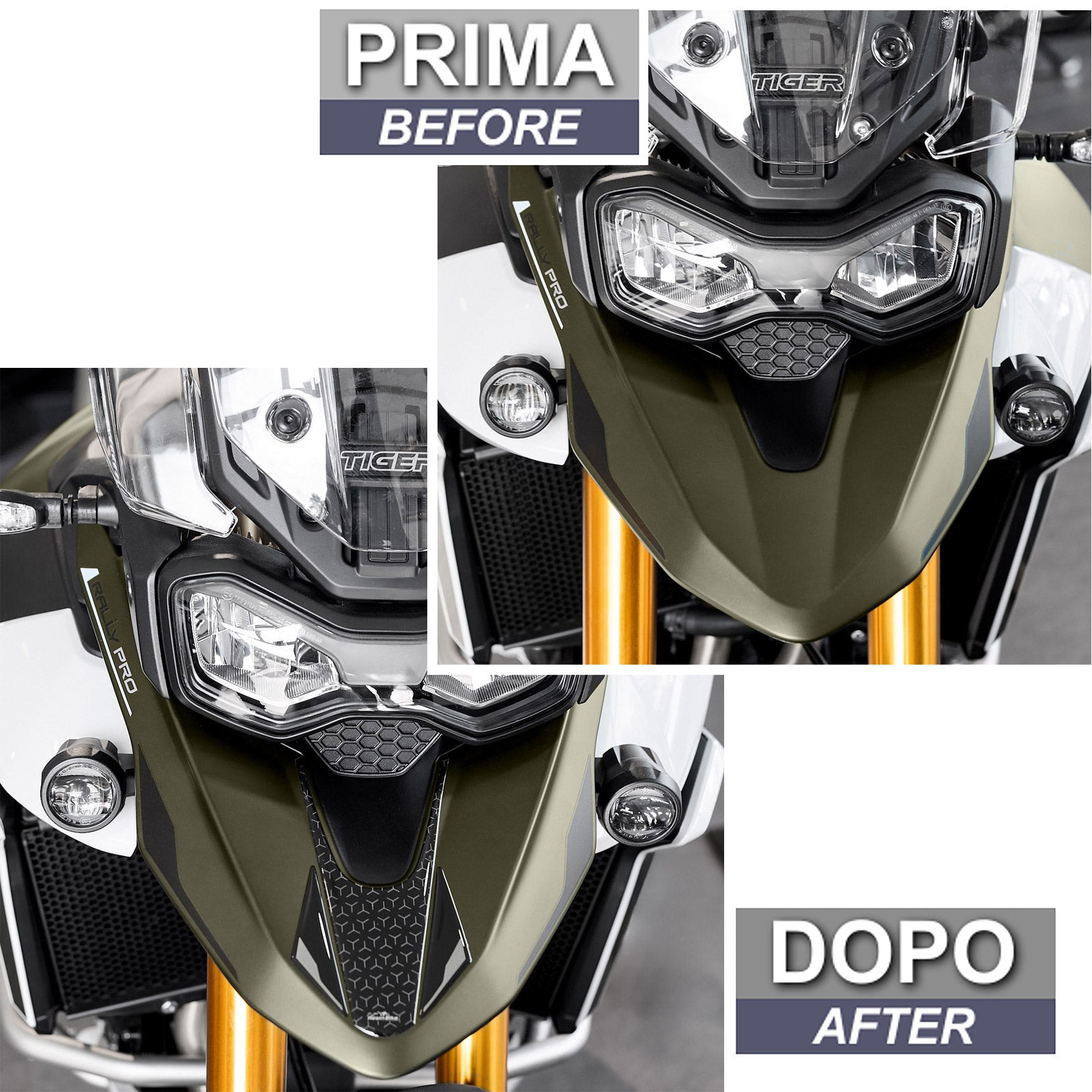 Resin Bike 3D Motorcycle Stickers - Beak | Triumph Tiger 900 Rally Pro 2024>2025 -   Pyramid Motorcycle Accessories