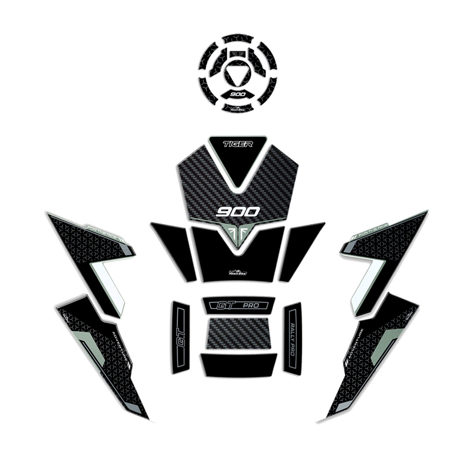 Resin Bike 3D Motorcycle Stickers - Basic Kit | Triumph Tiger 900 Rally Pro 2024>2025 -   Pyramid Motorcycle Accessories