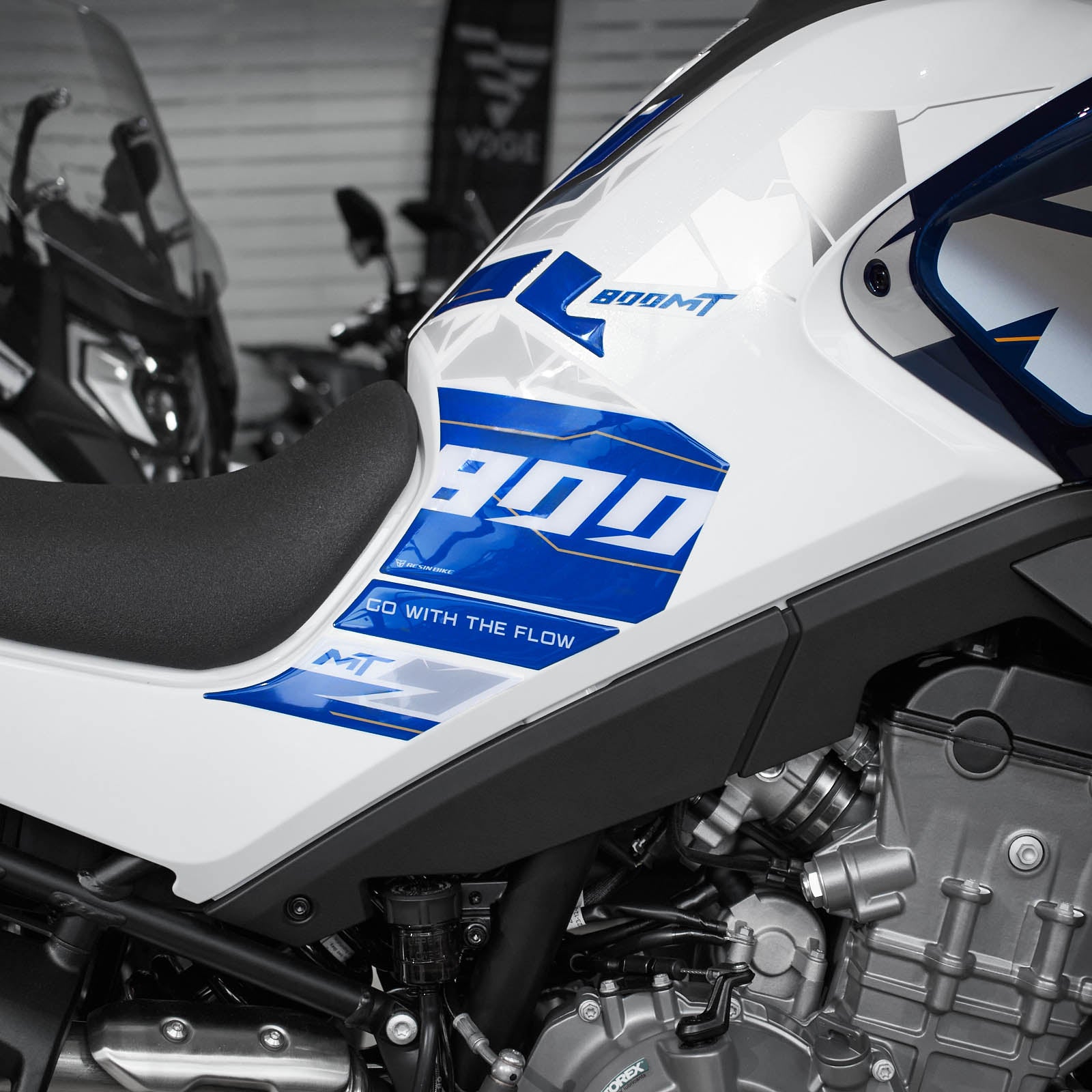 Resin Bike 3D Motorcycle Stickers - Tank Sides | CFMoto 800MT Explore 2023>2025 -   Pyramid Motorcycle Accessories
