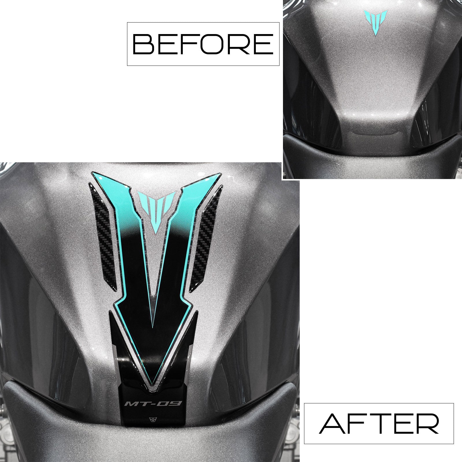 Resin Bike 3D Motorcycle Stickers - Tank Pad | Yamaha MT-09 2024>2025 RB-1000715100001 -   Pyramid Motorcycle Accessories