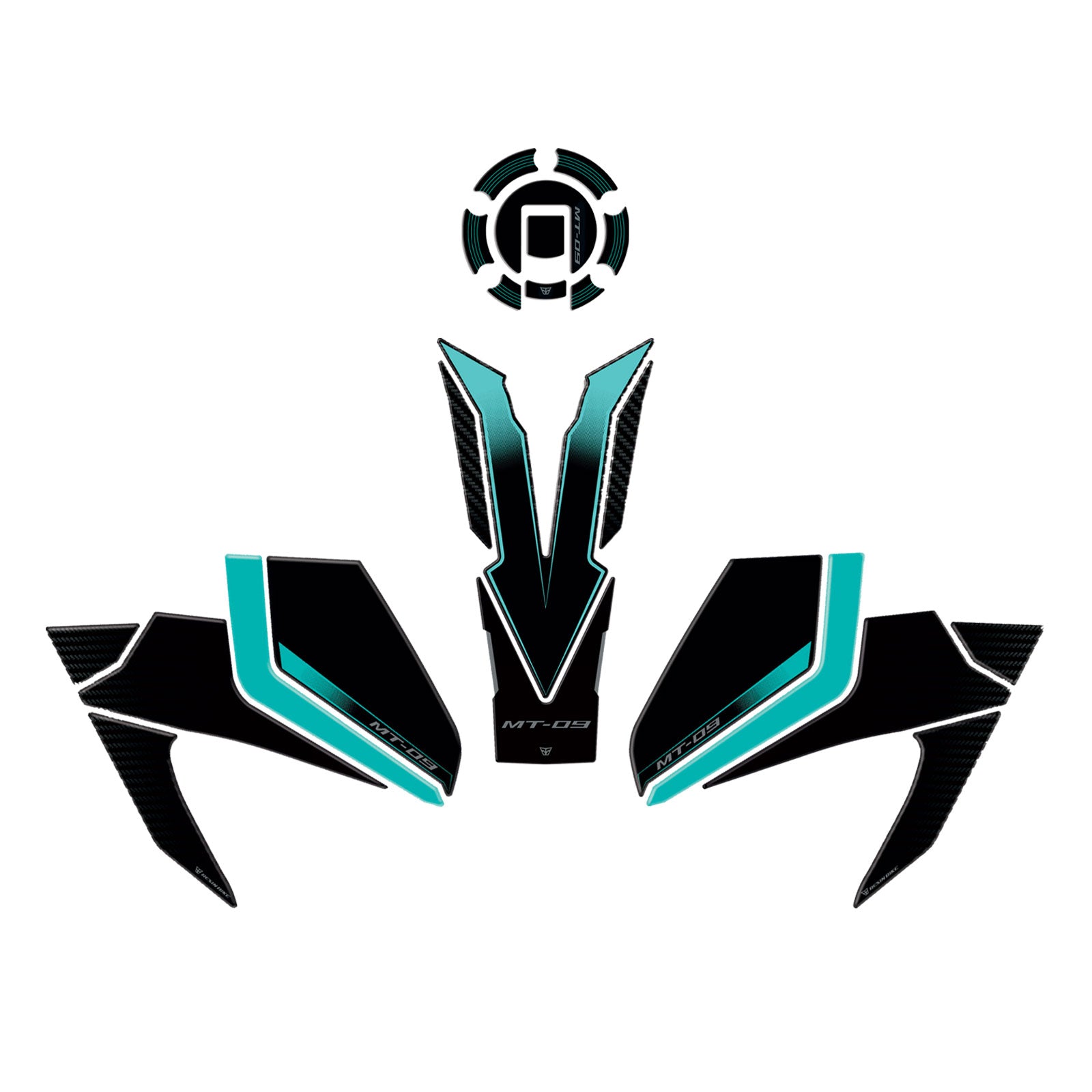 Resin Bike 3D Motorcycle Stickers - Basic Kit | Yamaha MT-09 2024>2025 RB-1000715400002 -   Pyramid Motorcycle Accessories