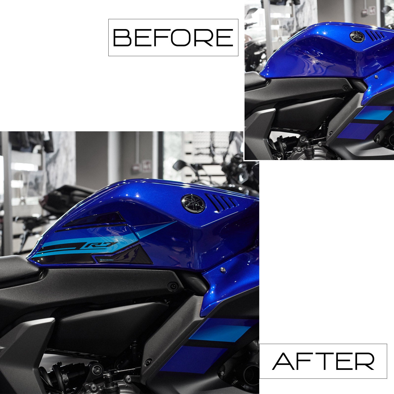 Resin Bike 3D Motorcycle Stickers - Tank Sides | Yamaha YZF-R7 2021>2025 RB-1000715800000 -   Pyramid Motorcycle Accessories