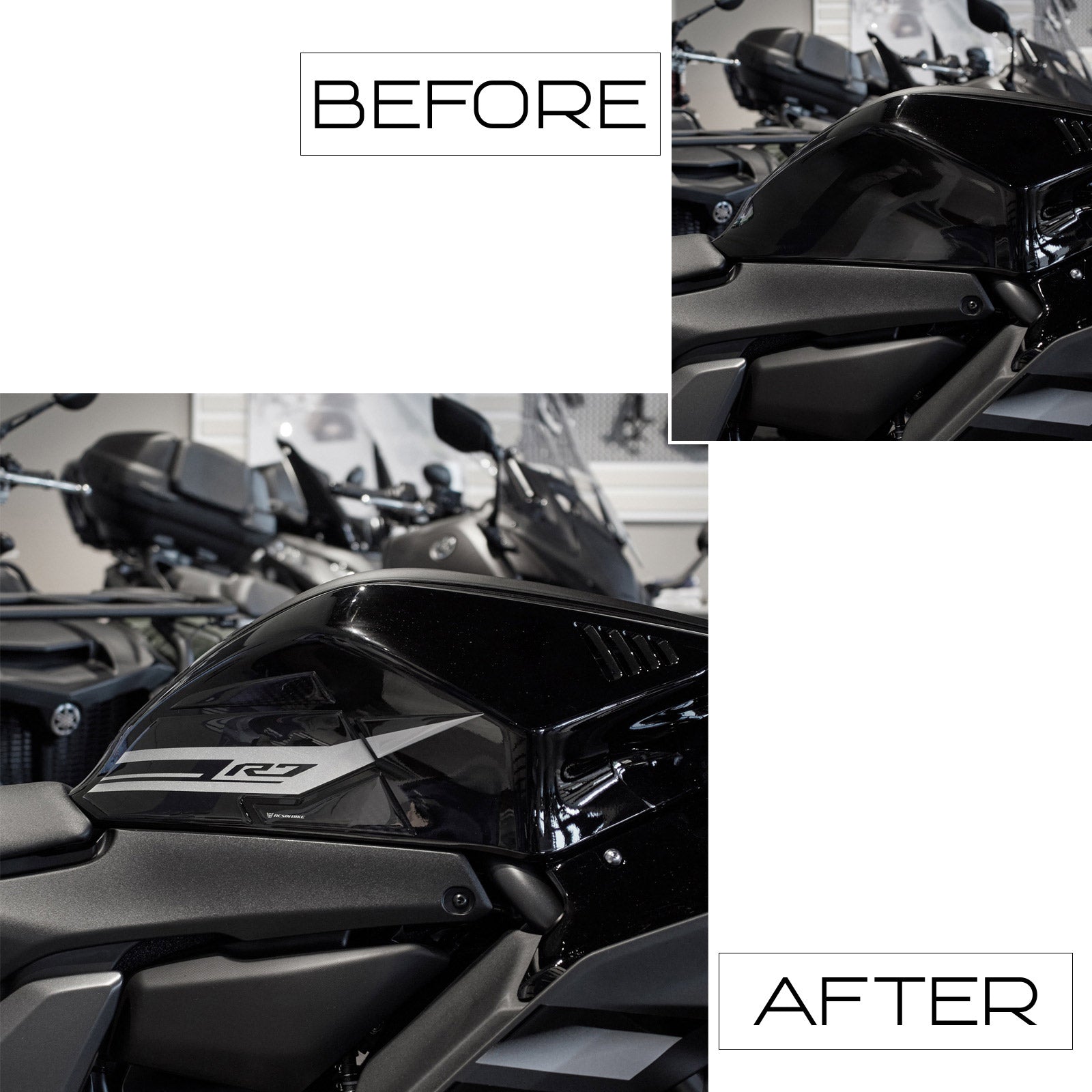Resin Bike 3D Motorcycle Stickers - Tank Sides | Yamaha YZF-R7 2021>2025 RB-1000716600005 -   Pyramid Motorcycle Accessories