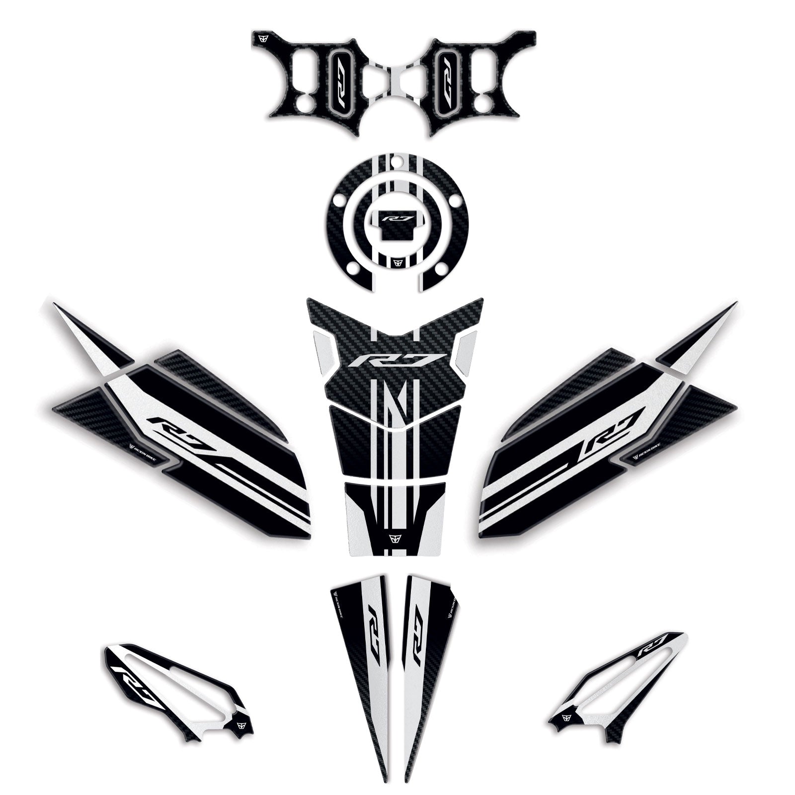 Resin Bike 3D Motorcycle Stickers - Full Kit | Yamaha YZF-R7 2021>2025 -   Pyramid Motorcycle Accessories