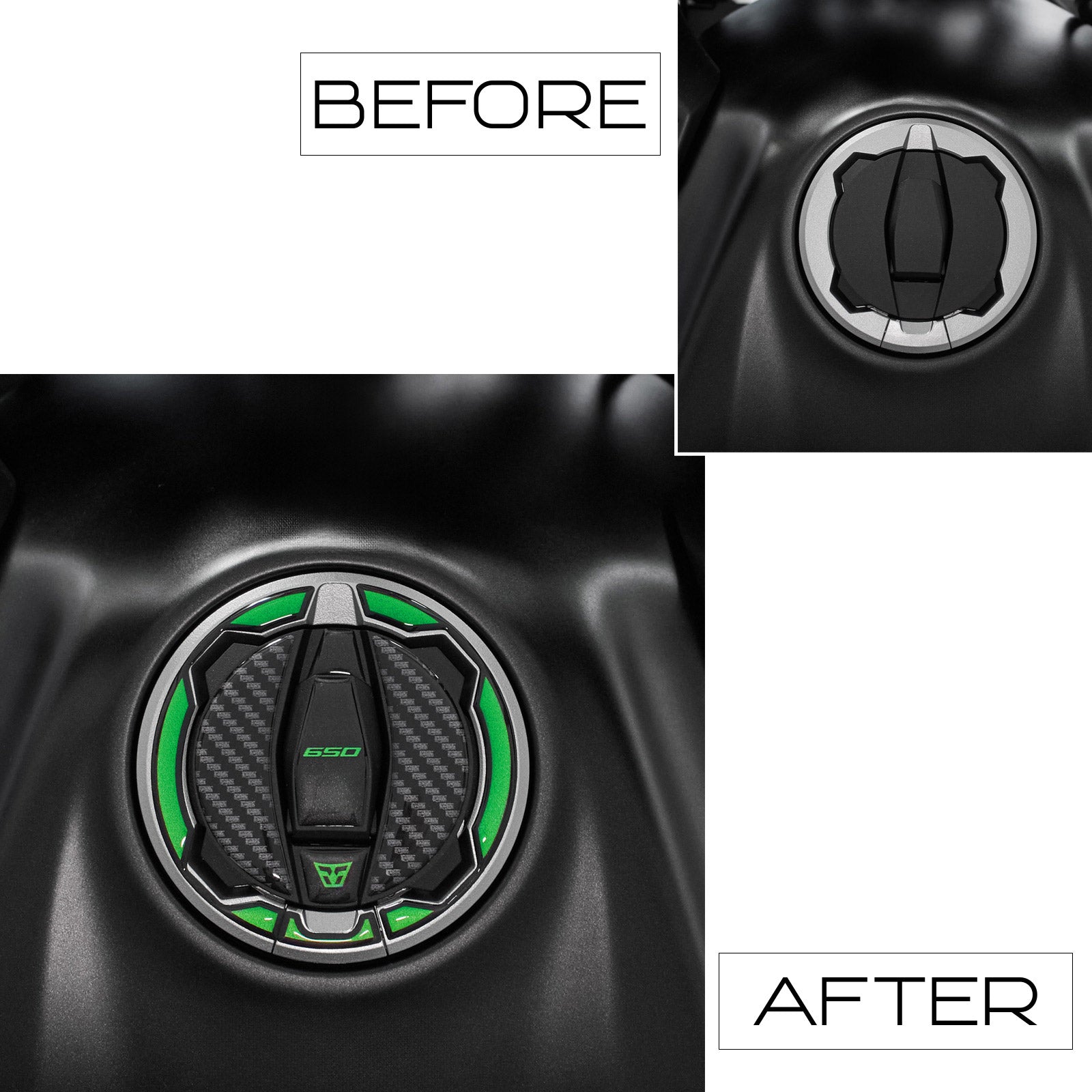 Resin Bike 3D Motorcycle Stickers - Fuel Cap | Kawasaki Versys 650 2022>2026 RB-1000717500007 -   Pyramid Motorcycle Accessories