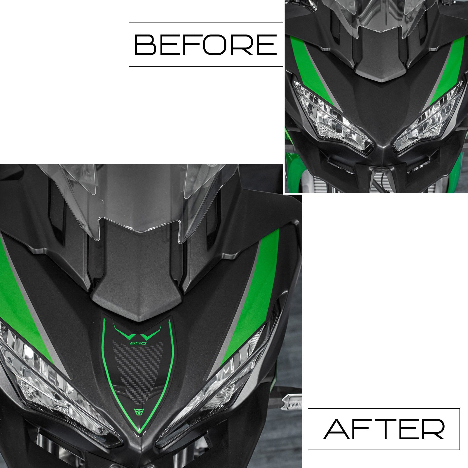 Resin Bike 3D Motorcycle Stickers - Windshield | Kawasaki Versys 650 2022>2026 -   Pyramid Motorcycle Accessories