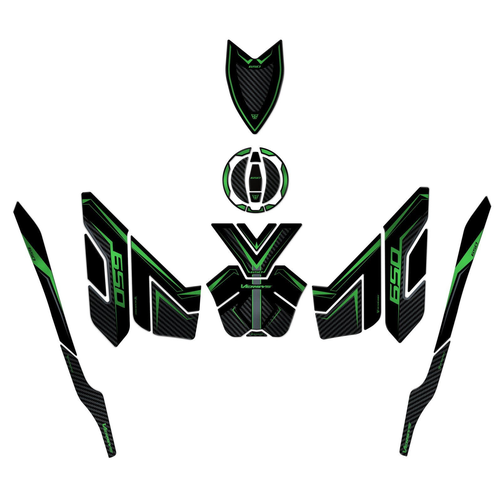 Resin Bike 3D Motorcycle Stickers - Full Kit | Kawasaki Versys 650 2022>2026 RB-1000717900005 -   Pyramid Motorcycle Accessories