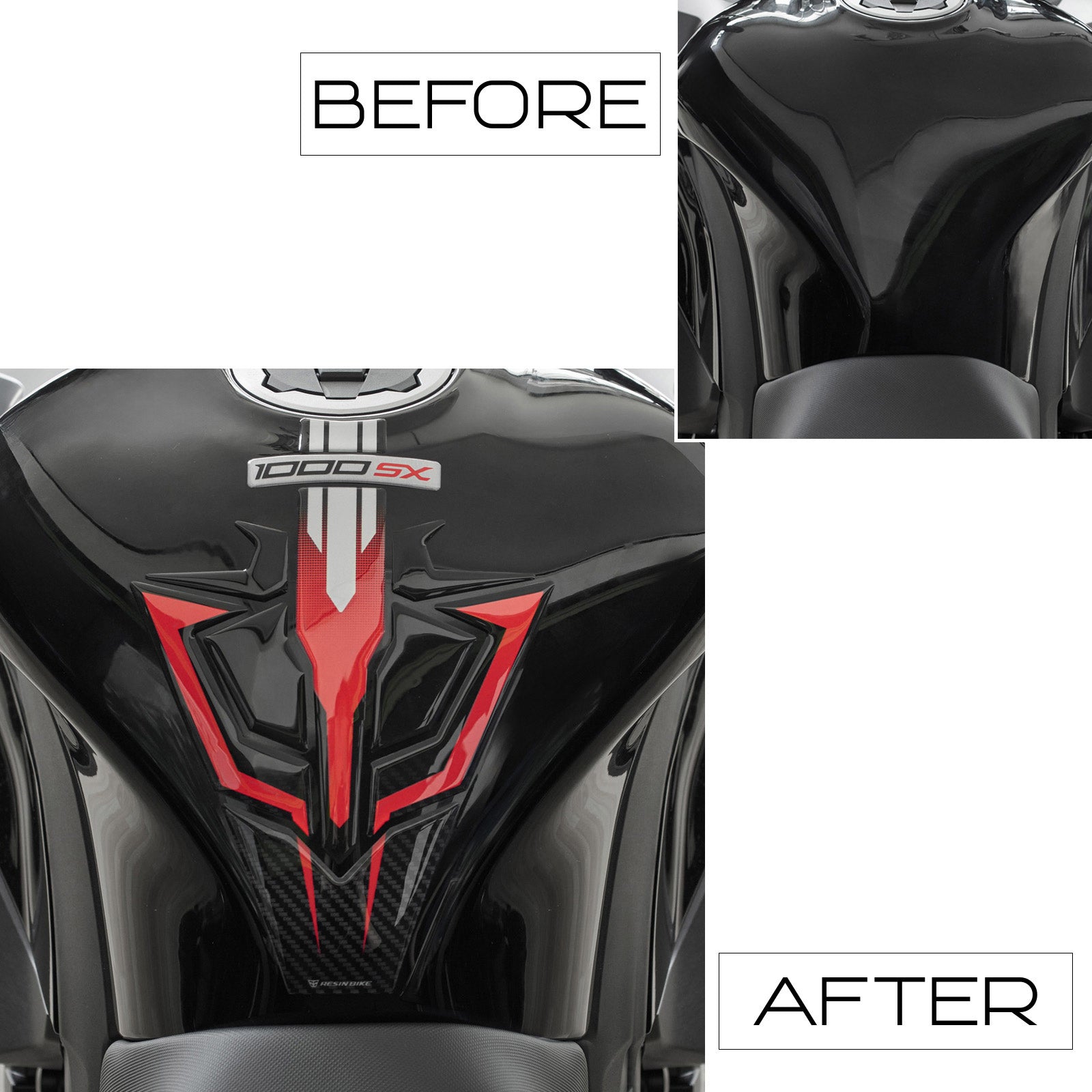 Resin Bike 3D Motorcycle Stickers - Tank Pad | Kawasaki Ninja 1000 SX 2021>2024 -   Pyramid Motorcycle Accessories