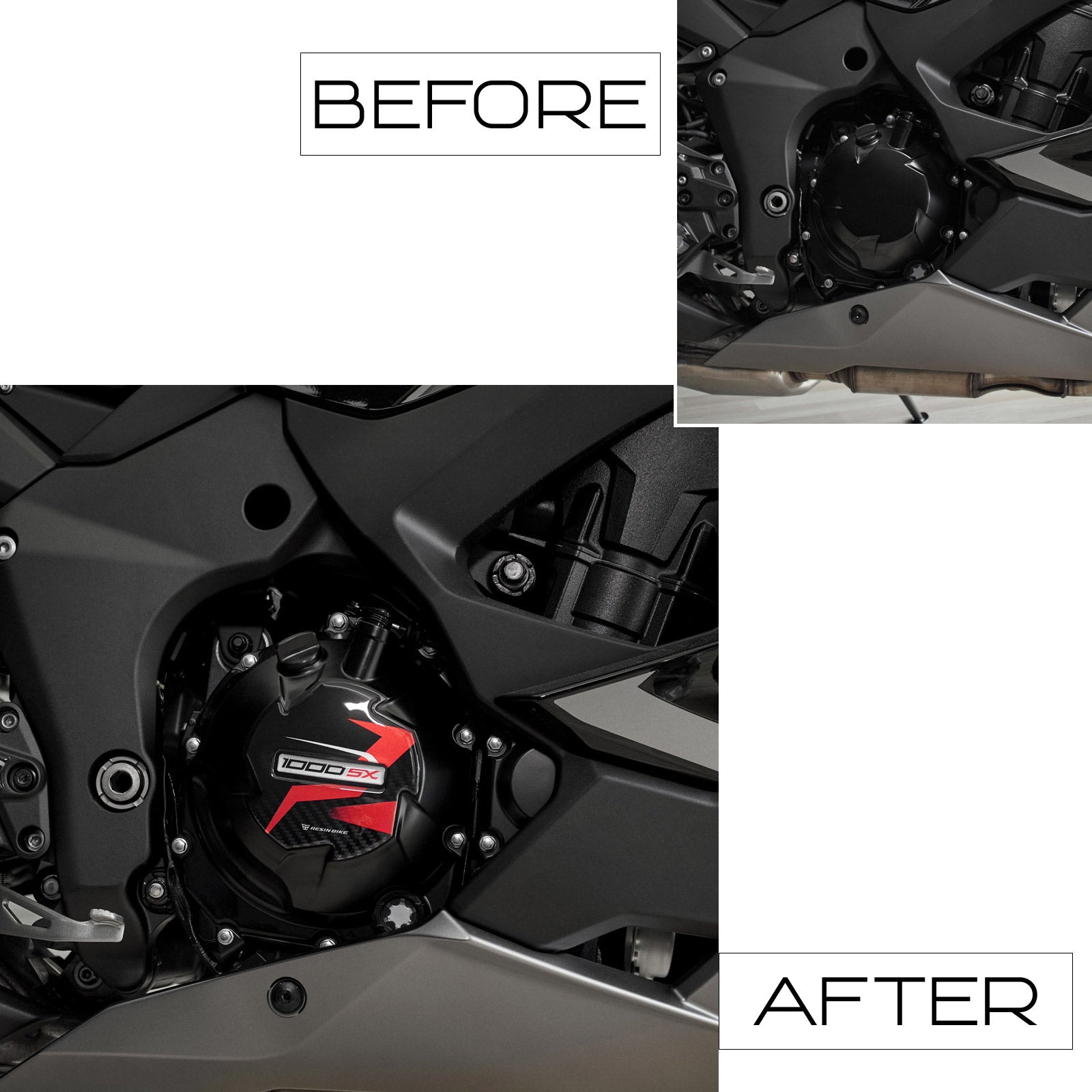 Resin Bike 3D Motorcycle Stickers - Variator Cover | Kawasaki Ninja 1000 SX 2021>2024 -   Pyramid Motorcycle Accessories