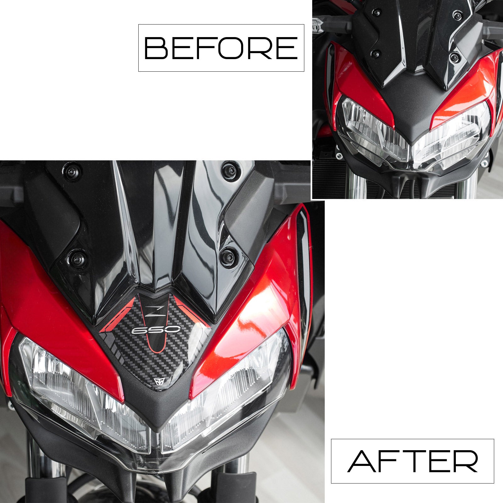 Resin Bike 3D Motorcycle Stickers - Windshield | Kawasaki Z 650 2021>2025 -   Pyramid Motorcycle Accessories