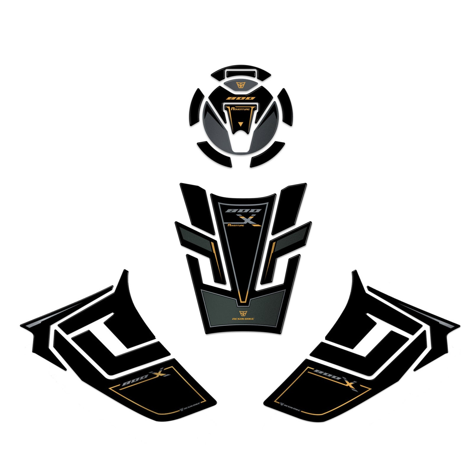 Resin Bike 3D Motorcycle Stickers - Basic Kit | Kove 800X 2024>2026 RB-1000721200009 -   Pyramid Motorcycle Accessories