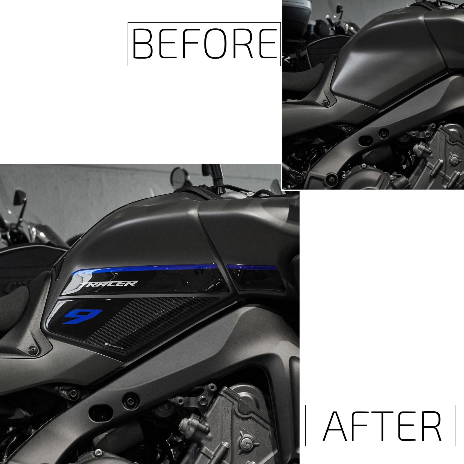 Resin Bike 3D Motorcycle Stickers - Tank Sides | Yamaha Tracer 9/9GT/9GT+ 2021>2024 -   Pyramid Motorcycle Accessories