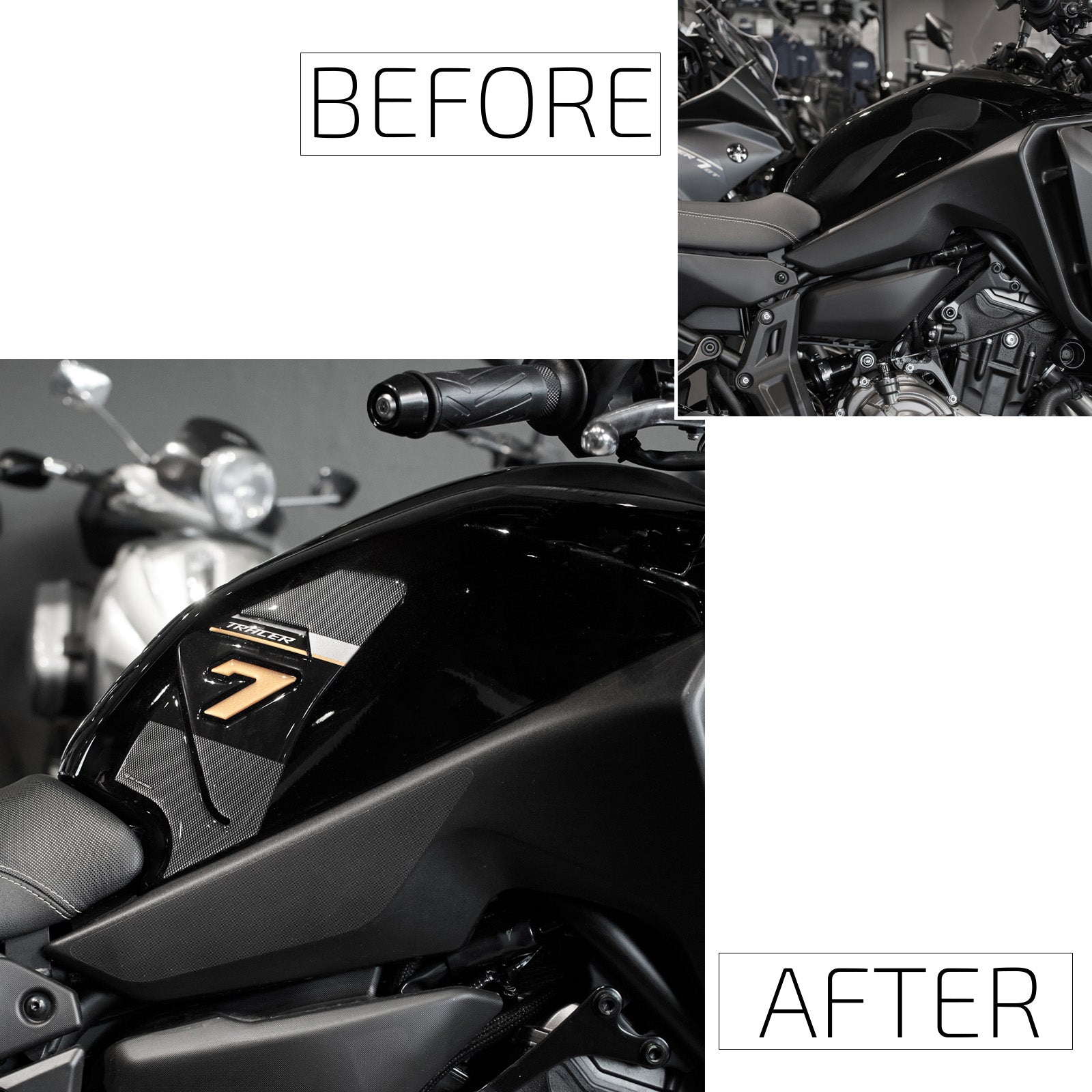 Resin Bike 3D Motorcycle Stickers - Tank Sides | Yamaha Tracer 7 / 7GT 2021>2024 -   Pyramid Motorcycle Accessories