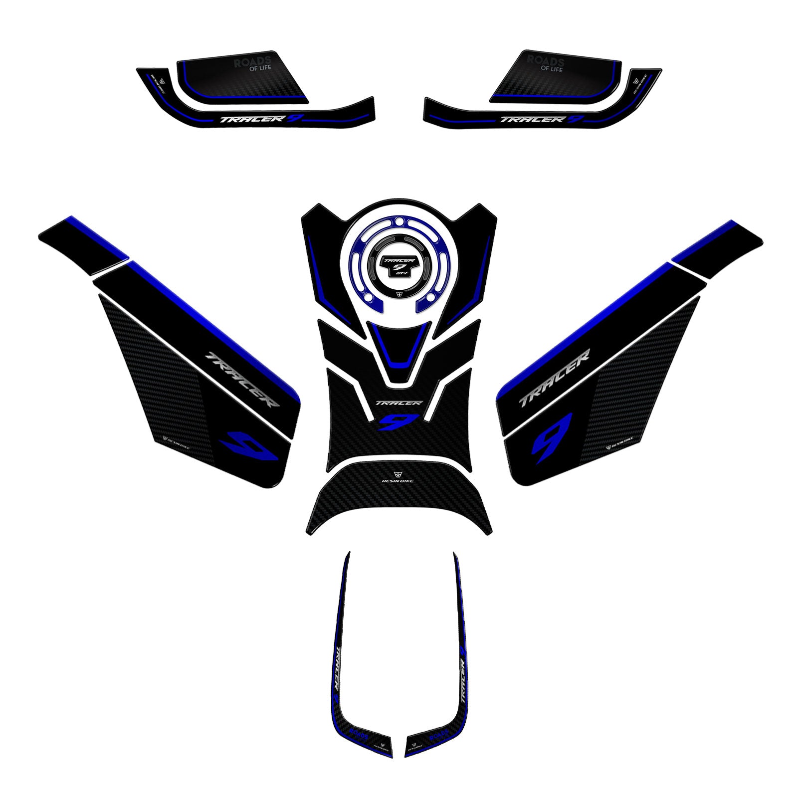 Resin Bike 3D Motorcycle Stickers - Full Kit | Yamaha Tracer 9 GT+ 2023>2024 RB-1000723600005 -   Pyramid Motorcycle Accessories