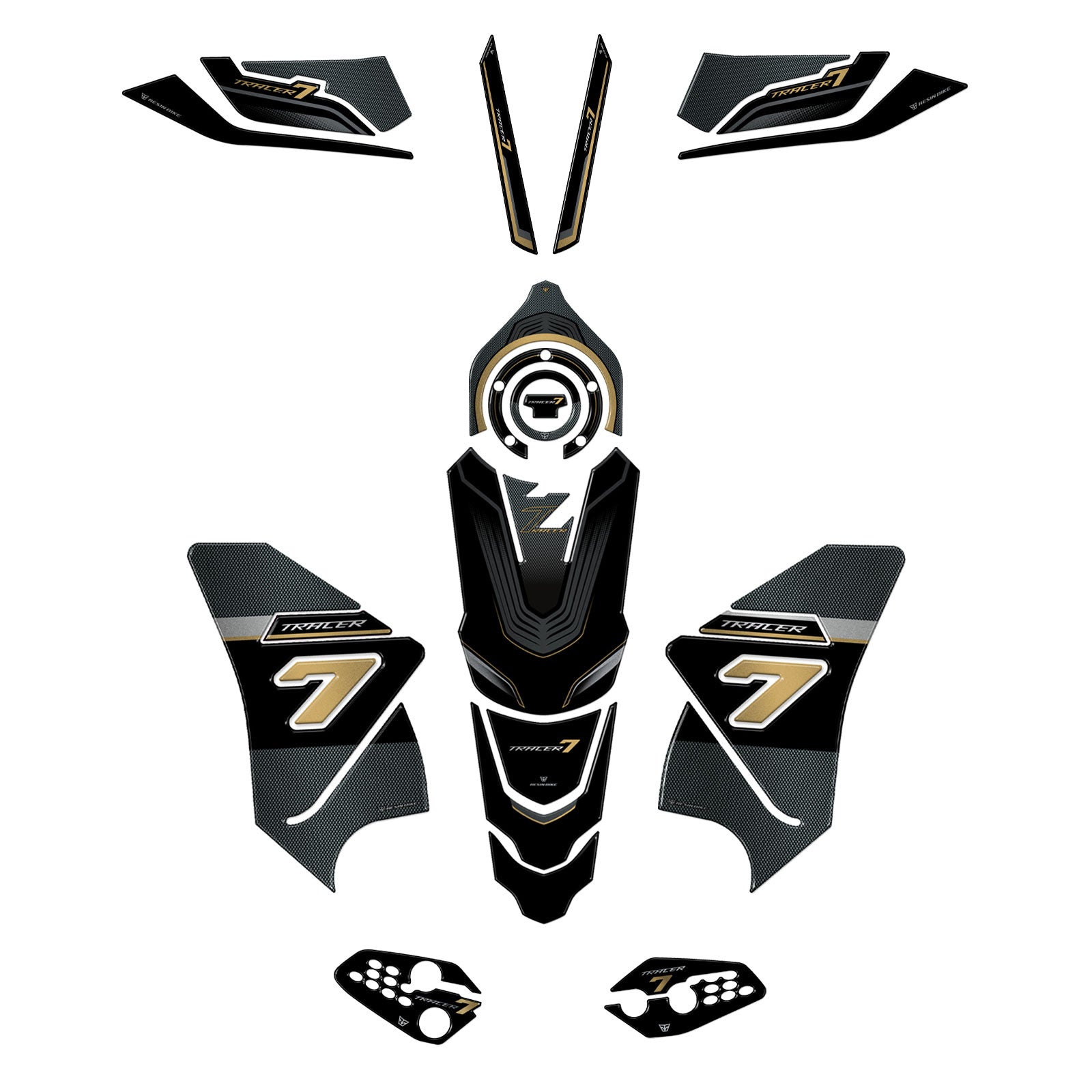 Resin Bike 3D Motorcycle Stickers - Tank Kit | Yamaha Tracer 7/7GT 2021>2024 -   Pyramid Motorcycle Accessories
