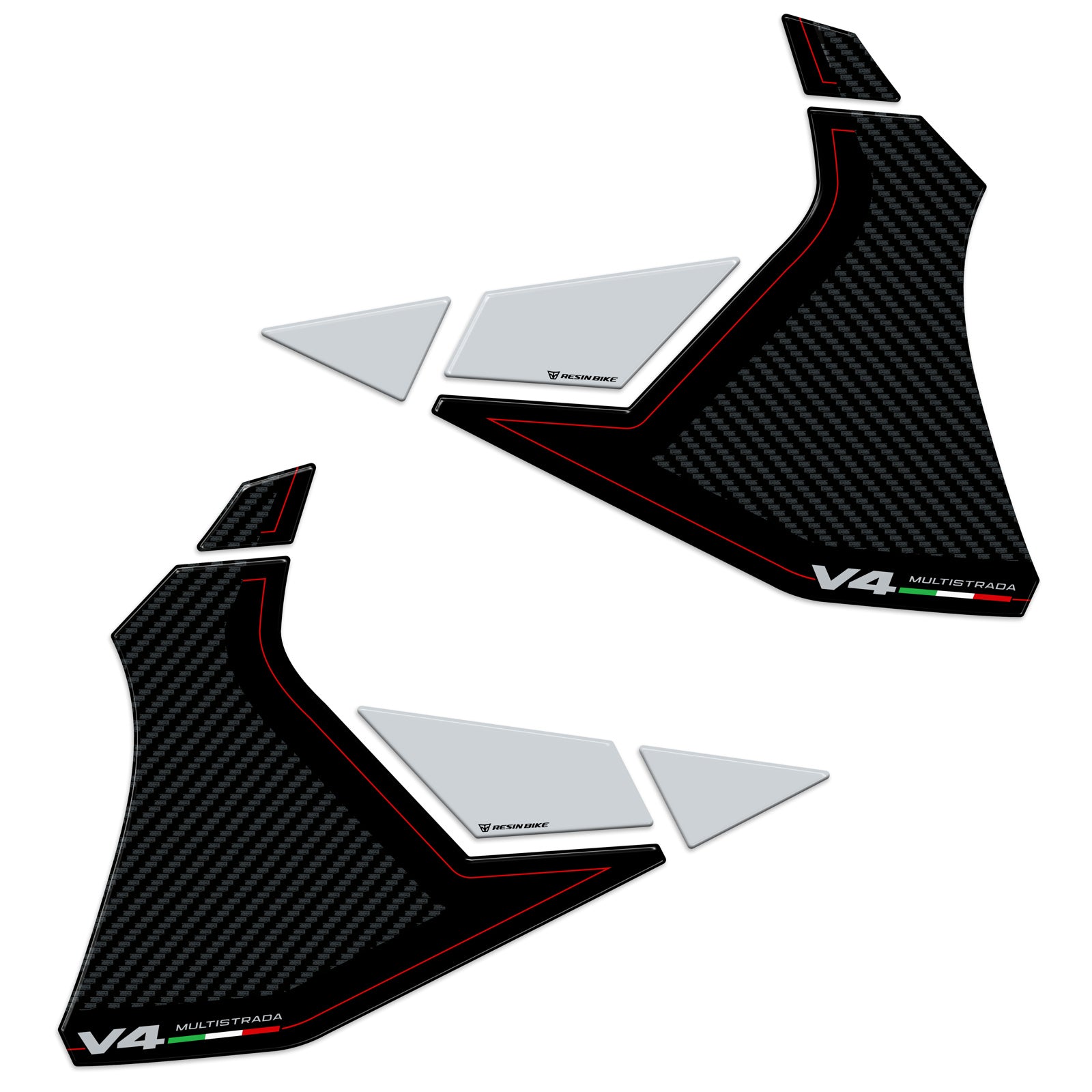 Resin Bike 3D Motorcycle Stickers - Tank Sides | Ducati Multistrada V4/V4S 2025>Current -   Pyramid Motorcycle Accessories