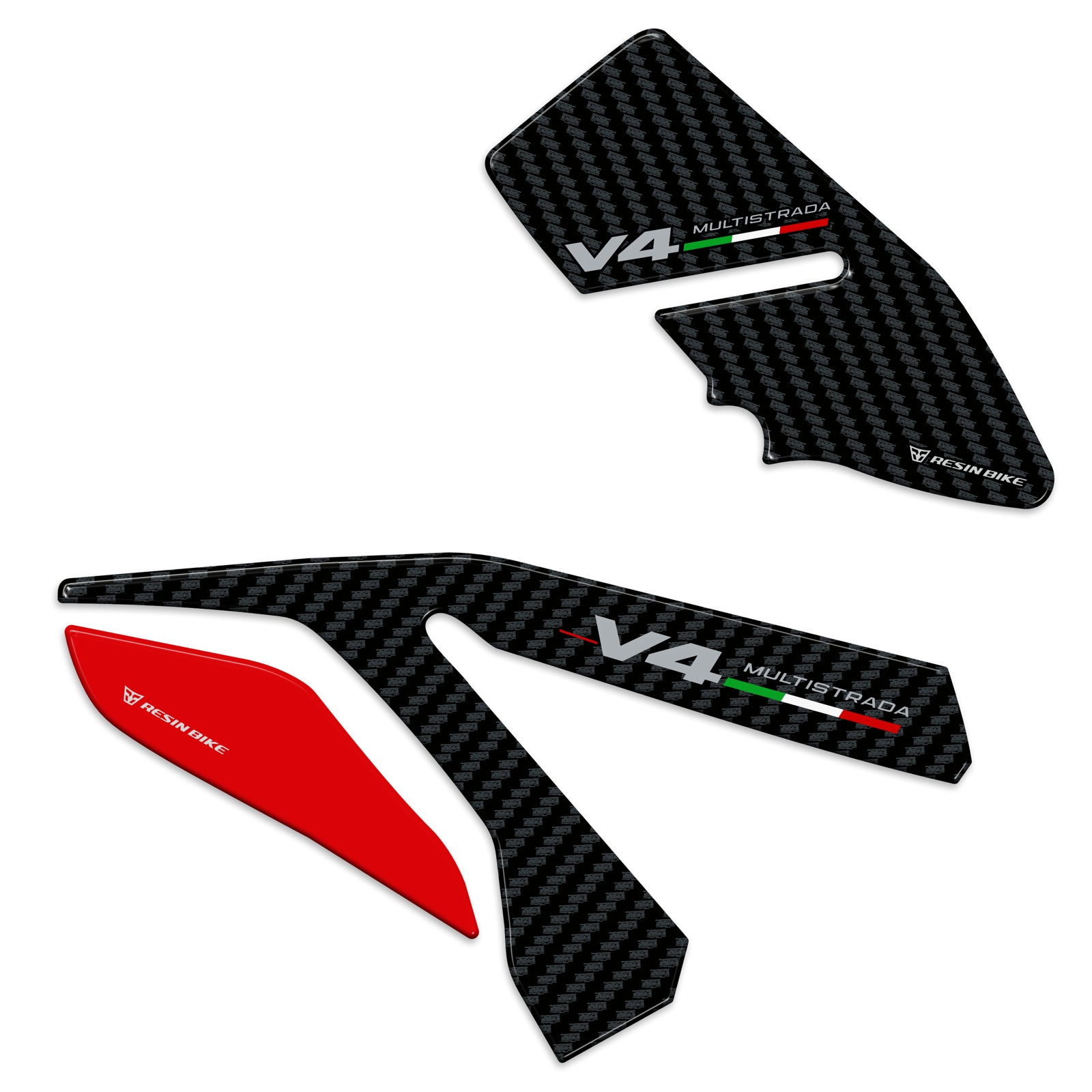 Resin Bike 3D Motorcycle Stickers - Heel Pads | Ducati Multistrada V4/V4S 2021>2024 -   Pyramid Motorcycle Accessories