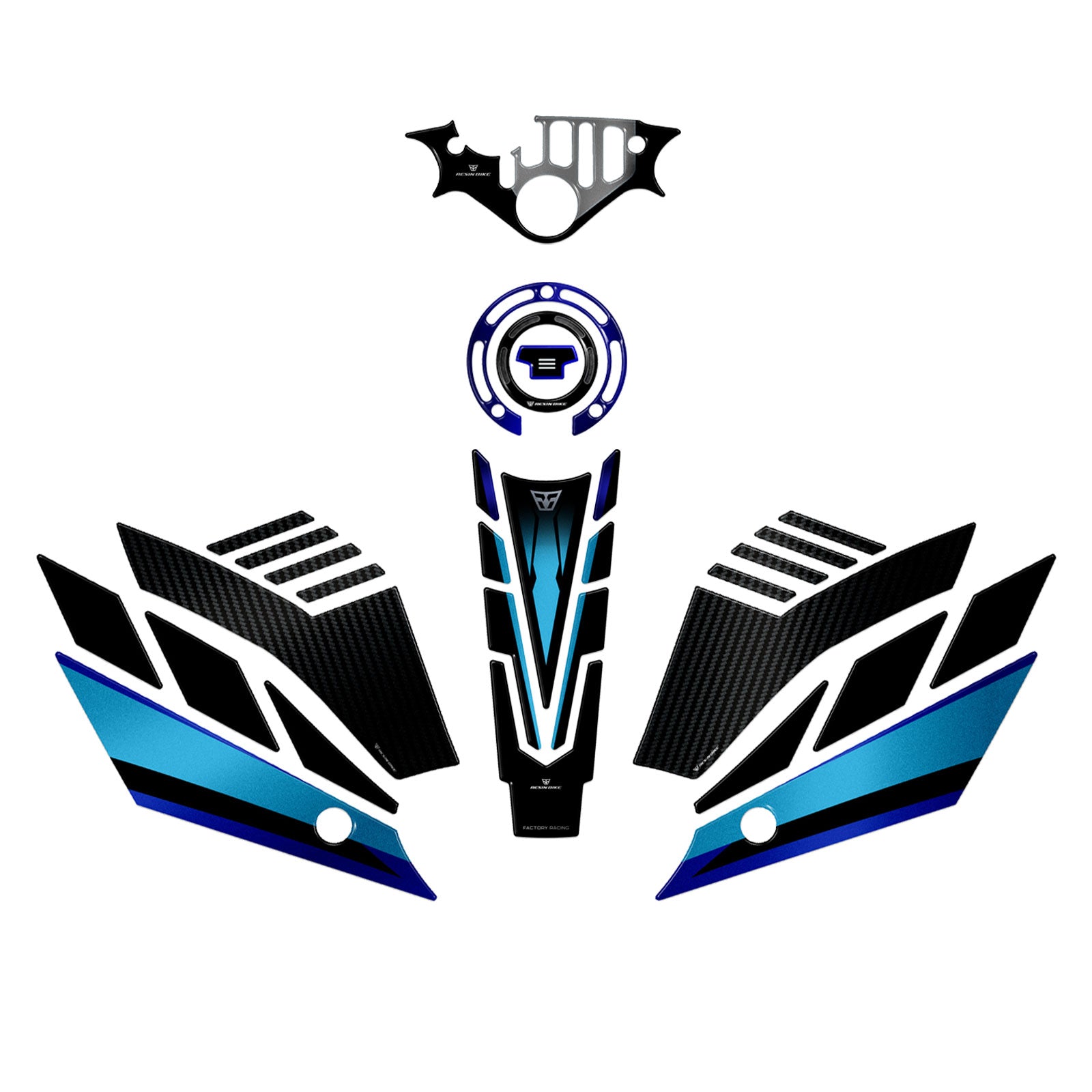 Resin Bike 3D Motorcycle Stickers - Full Kit | Yamaha YZF-R1 2020>2024 -   Pyramid Motorcycle Accessories