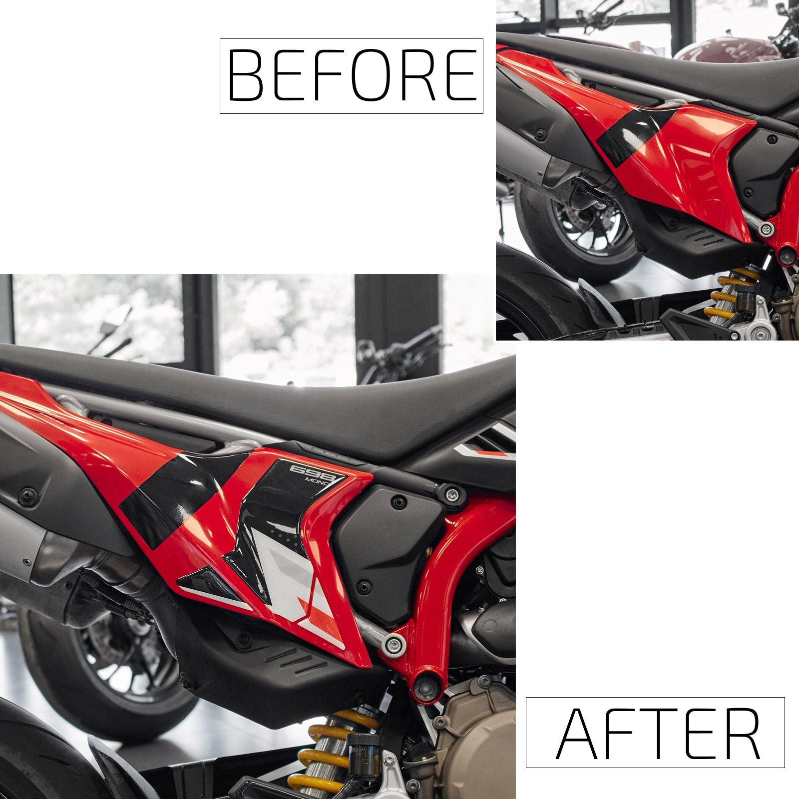 Resin Bike 3D Motorcycle Stickers - Side Panels | Ducati Hypermotard 698 Mono 2024>2026 -   Pyramid Motorcycle Accessories