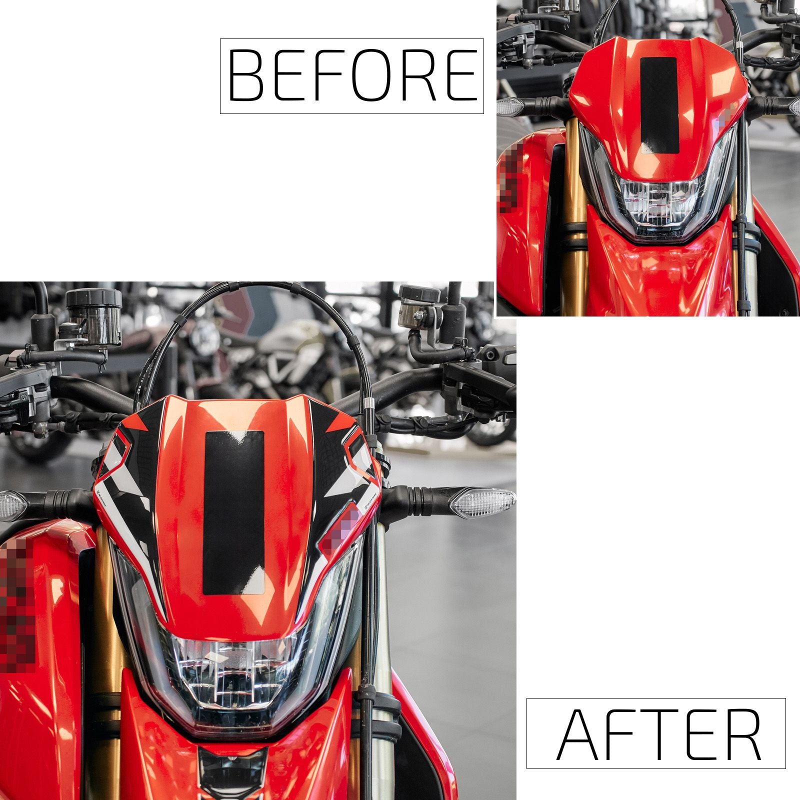 Resin Bike 3D Motorcycle Stickers - Windshield | Ducati Hypermotard 698 Mono 2024>2025 -   Pyramid Motorcycle Accessories