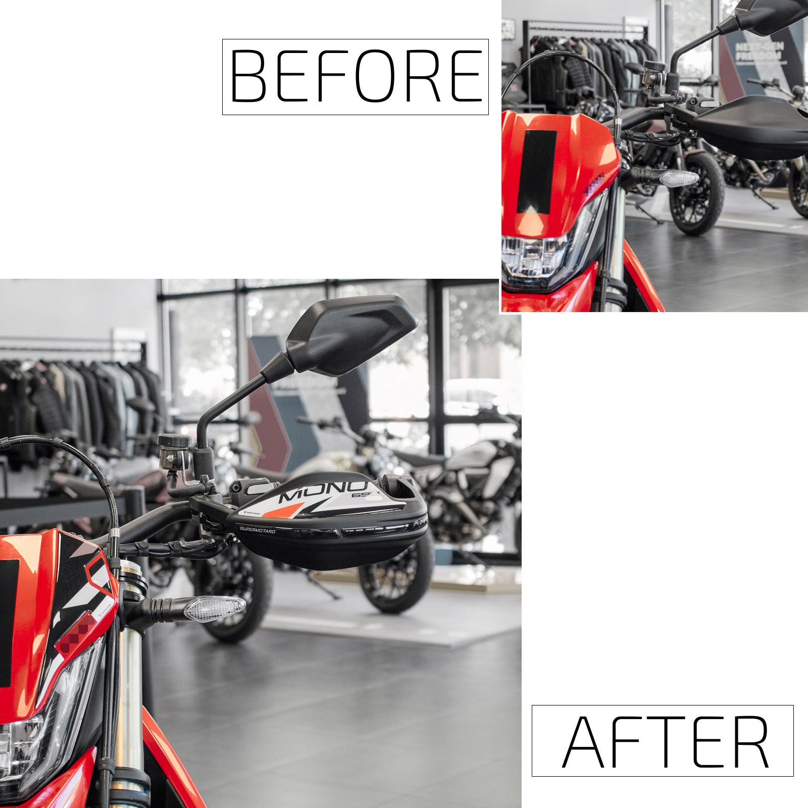 Resin Bike 3D Motorcycle Stickers - Handguards | Ducati Hypermotard 698 Mono 2024>2025 -   Pyramid Motorcycle Accessories