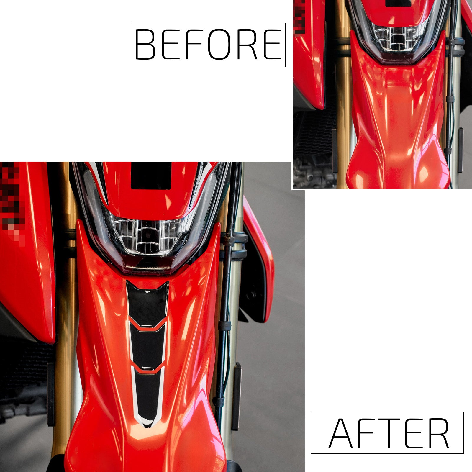 Resin Bike 3D Motorcycle Stickers - Front Fender | Ducati Hypermotard 698 Mono 2024>2026 RB-1000725400009 -   Pyramid Motorcycle Accessories