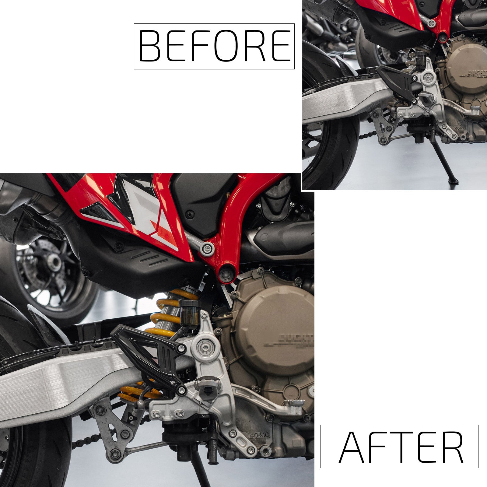 Resin Bike 3D Motorcycle Stickers - Heel Pads | Ducati Hypermotard 698 Mono 2024>2026 -   Pyramid Motorcycle Accessories