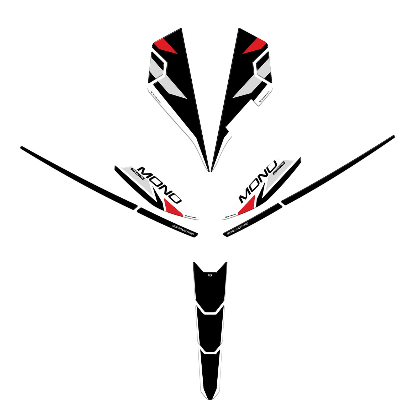 Resin Bike 3D Motorcycle Stickers - Basic Kit | Ducati Hypermotard 698 Mono 2024>2026 RB-1000726000000 -   Pyramid Motorcycle Accessories