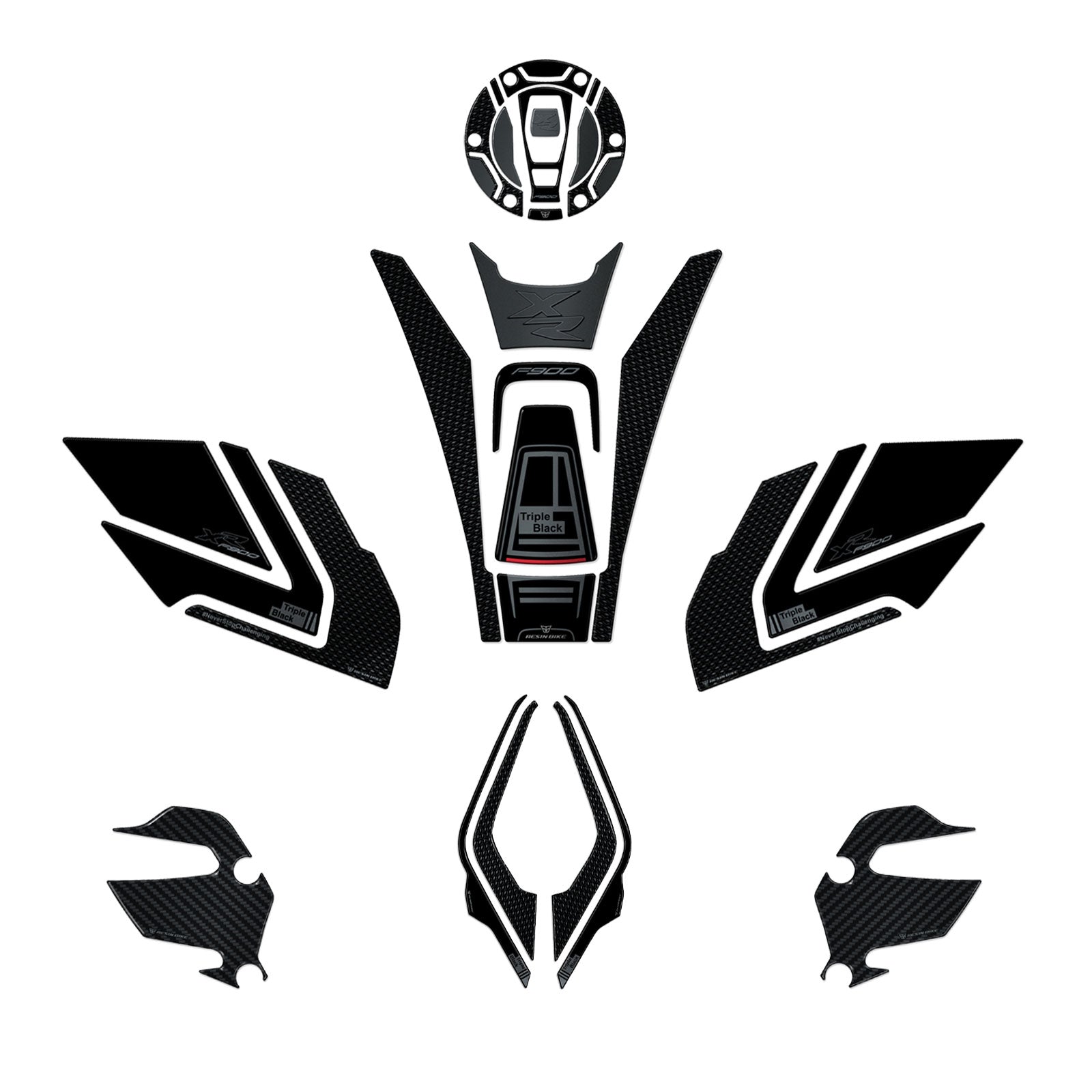 Resin Bike 3D Motorcycle Stickers - Full Kit | BMW F 900 XR 2020>2026 RB-1000728300009 -   Pyramid Motorcycle Accessories