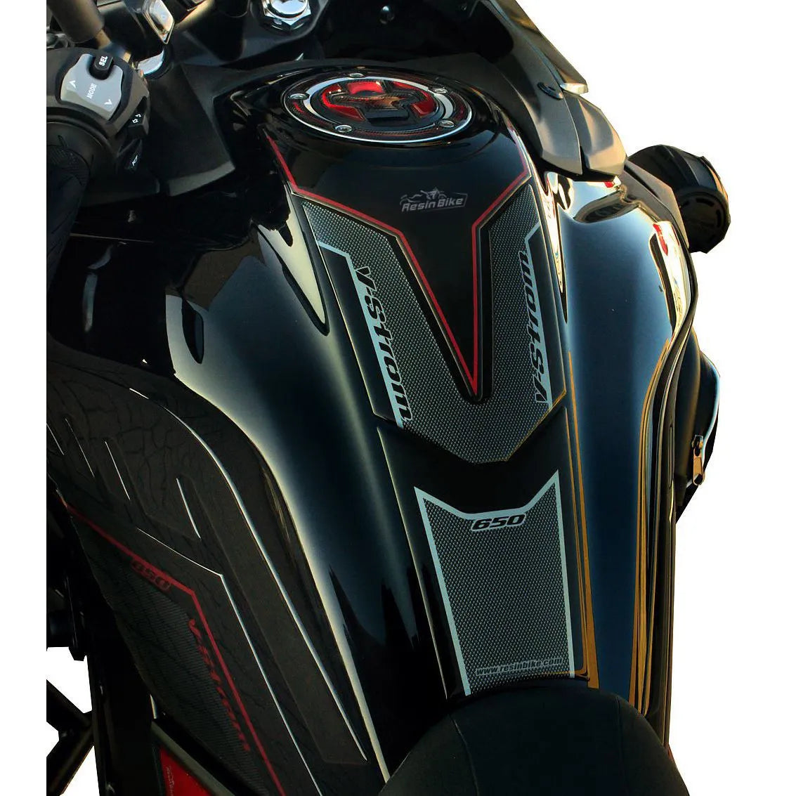 Resin Bike 3D Motorcycle Stickers - Tank Pad | Suzuki V-Strom 650 2017>2023 -   Pyramid Motorcycle Accessories