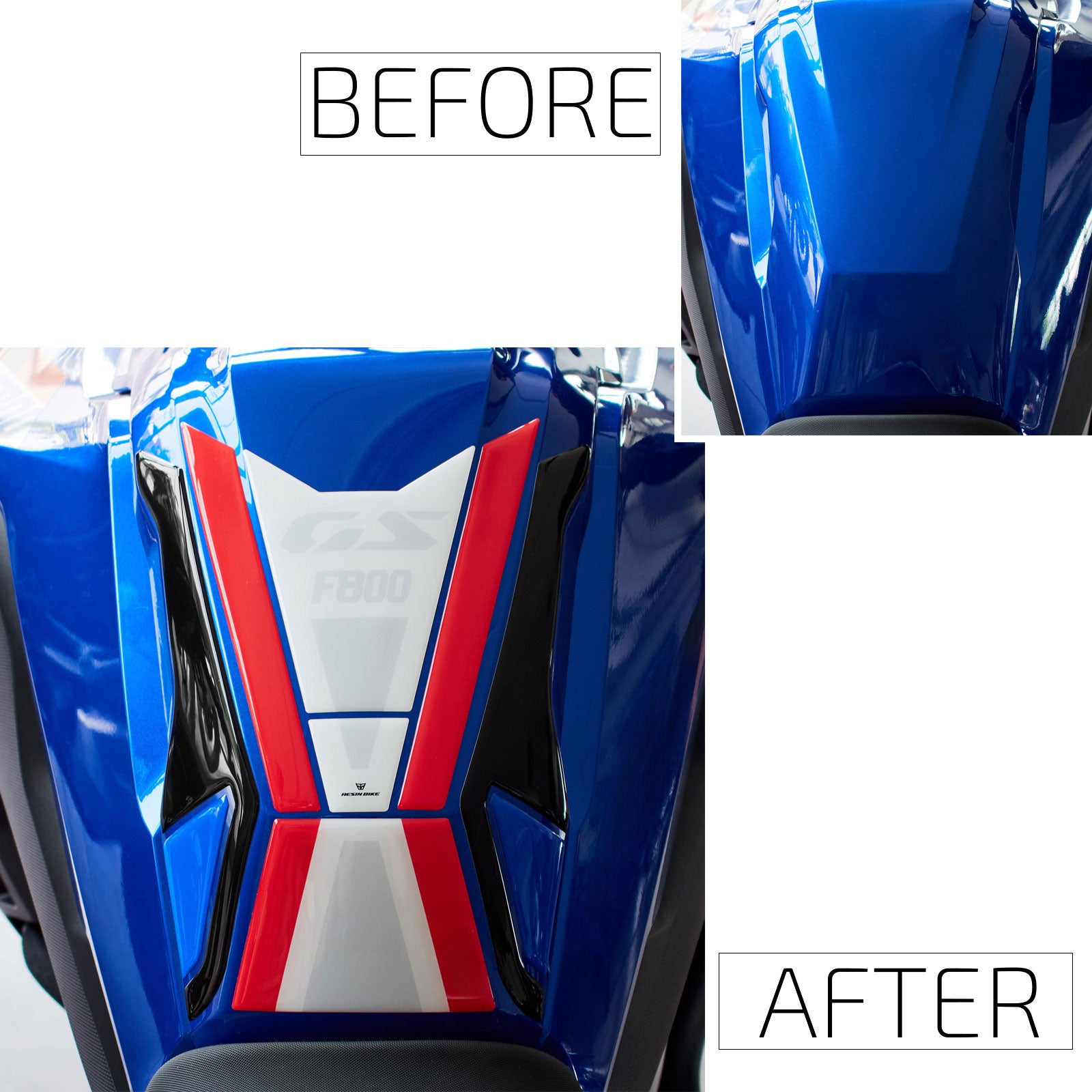 Resin Bike 3D Motorcycle Stickers - Tank Pad | BMW F 800 GS 2024>2025 -   Pyramid Motorcycle Accessories